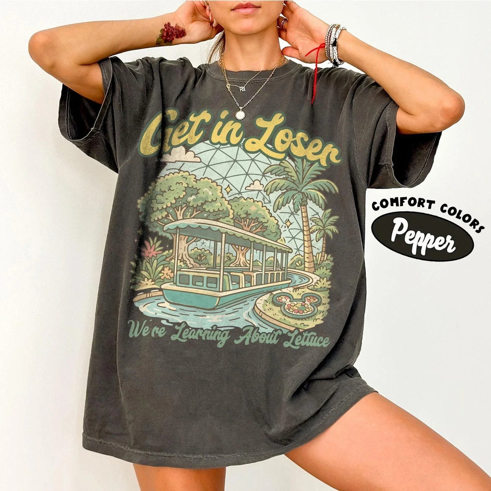 Epcot Inspired Living With The Land Retro Shirt, Funny Park Get In Loser We're Unisex T-shirt, Sweatshirt, Hoodie, Long Sleeve Tee - T-Shirt, Sweatshirt, Hoodie