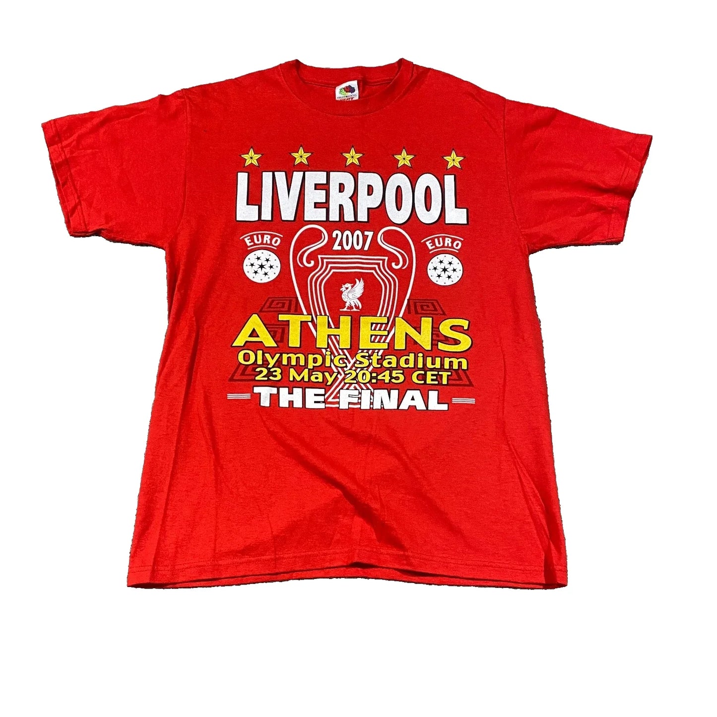 Liverpool T-shirt Men's M Red 2007 Athens Olympic Soccer Retro Graphic Tee Y2K Unisex T-shirt, Sweatshirt, Hoodie, Long Sleeve Tee - T-Shirt, Sweatshirt, Hoodie