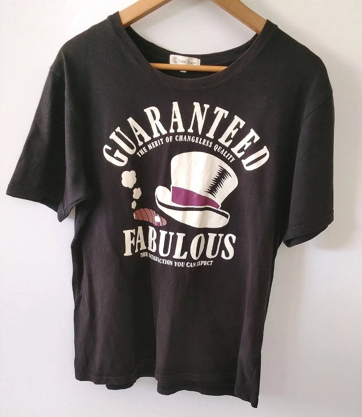 Cubic Sugar Japanese Brand Graphic T-Shirt Black L Top Hat Cigar Fabulous VTG Unisex T-shirt, Sweatshirt, Hoodie, Long Sleeve Tee - T-Shirt, Sweatshirt, Hoodie