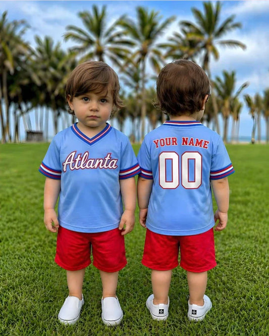 Atlanta Baseball Jersey  Personalized Name & Number Kid and Youth Jersey Unisex T-shirt, Sweatshirt, Hoodie, Long Sleeve Tee - T-Shirt, Sweatshirt, Hoodie