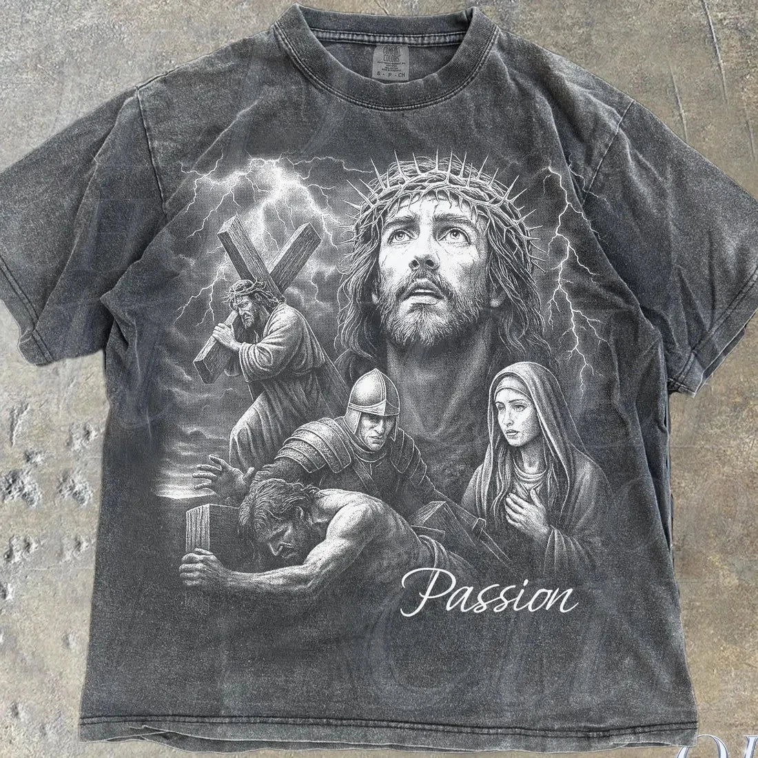Passion of Christ Vintage Graphic Shirt, Retro Comfort  Jesus Unisex T-shirt, Sweatshirt, Hoodie, Long Sleeve Tee - T-Shirt, Sweatshirt, Hoodie