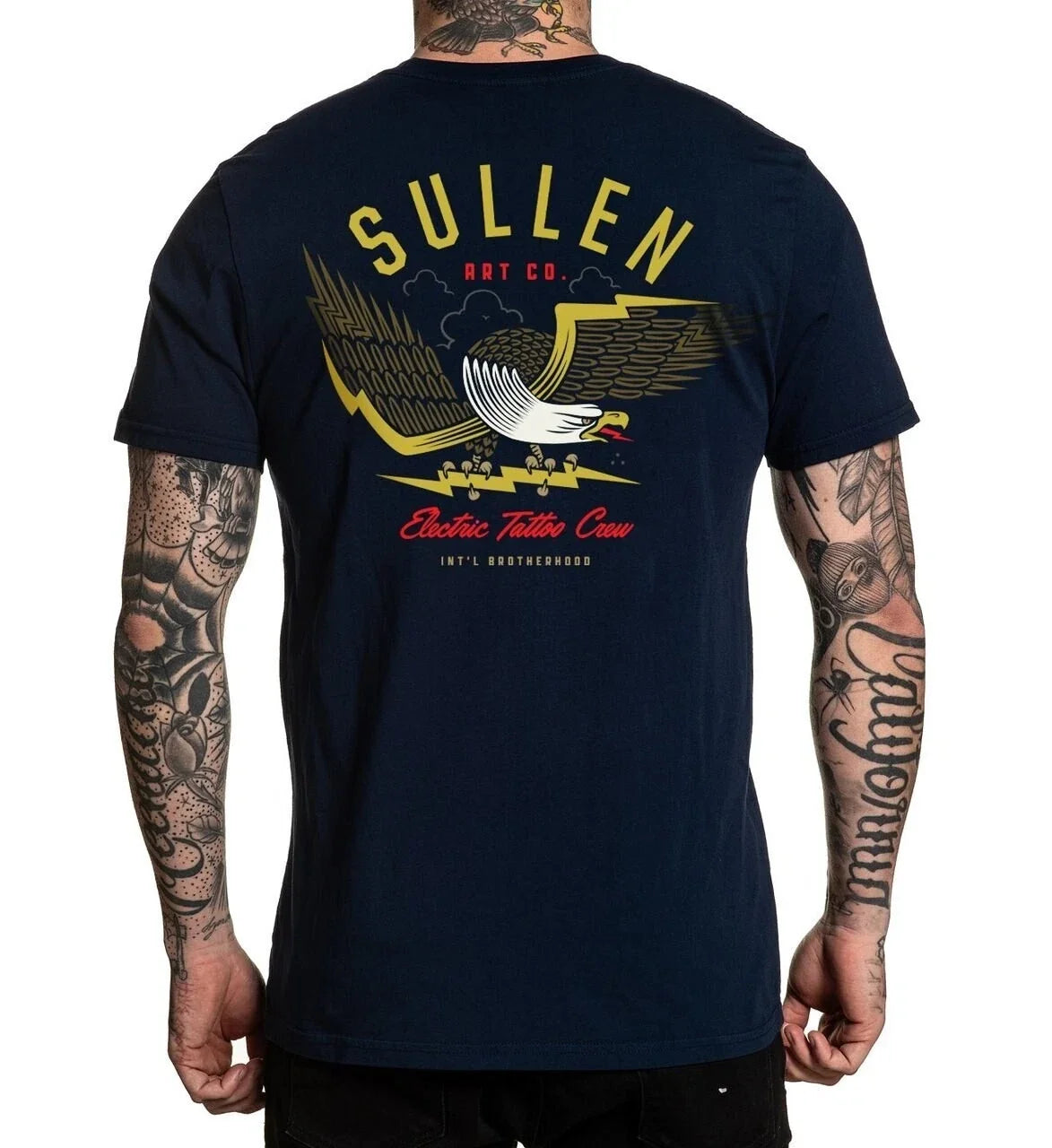 New Men's Sullen Art Collective Electric Tattoo Crew Black T-Shirt Tee XXXL 4XL Unisex T-shirt, Sweatshirt, Hoodie, Long Sleeve Tee - T-Shirt, Sweatshirt, Hoodie