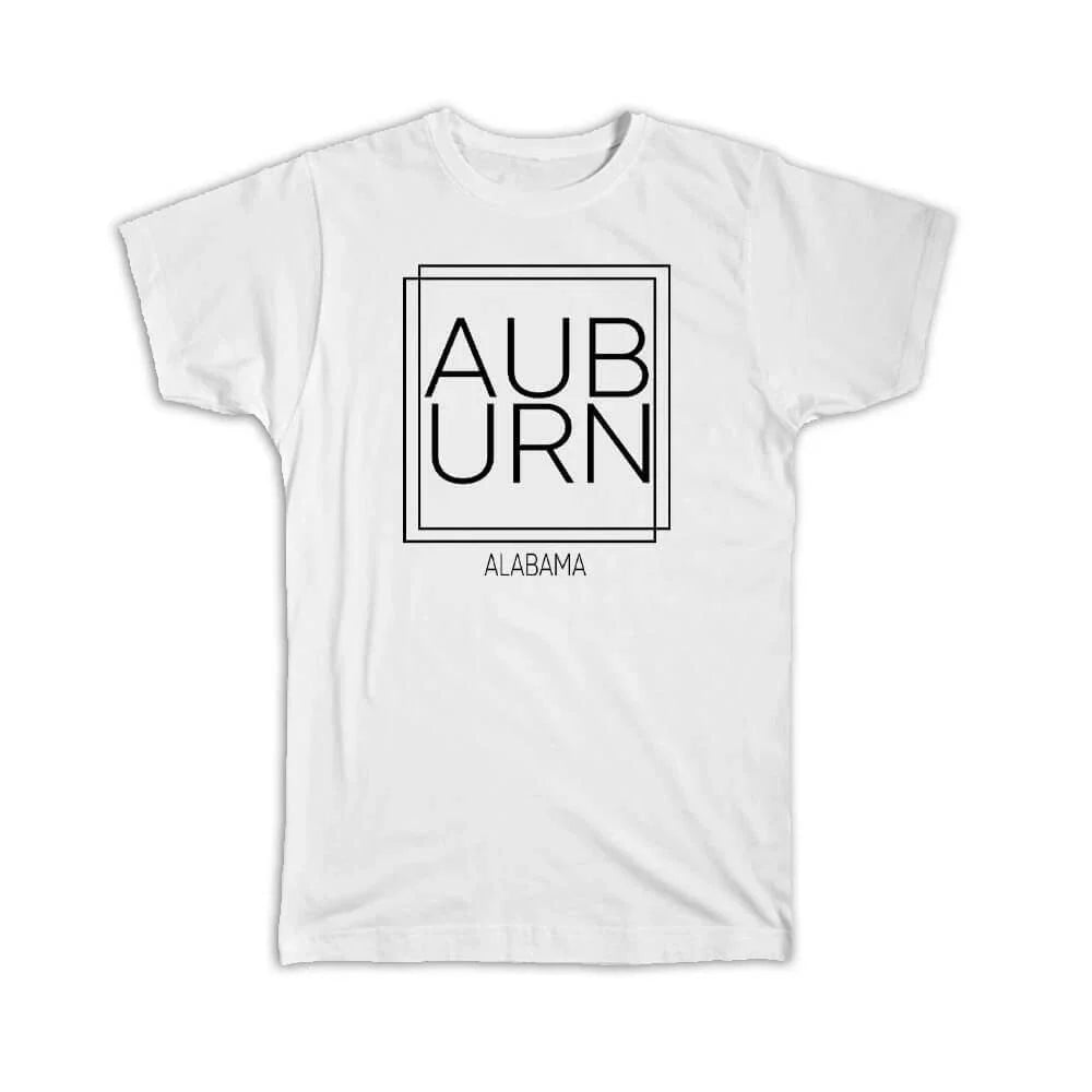 Gift T-Shirt : AUBURN Alabama Square Modern Minimalist Font Unisex T-shirt, Sweatshirt, Hoodie, Long Sleeve Tee - T-Shirt, Sweatshirt, Hoodie