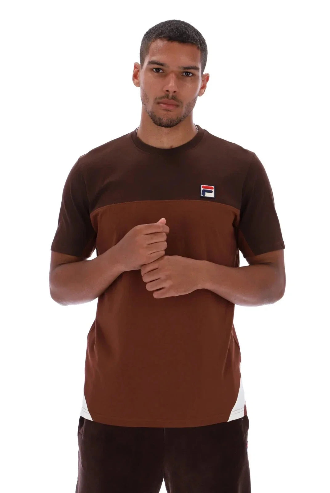 Fila Tiebreaker Colour Block T-Shirt Brown & Gardenia Unisex T-shirt, Sweatshirt, Hoodie, Long Sleeve Tee - T-Shirt, Sweatshirt, Hoodie