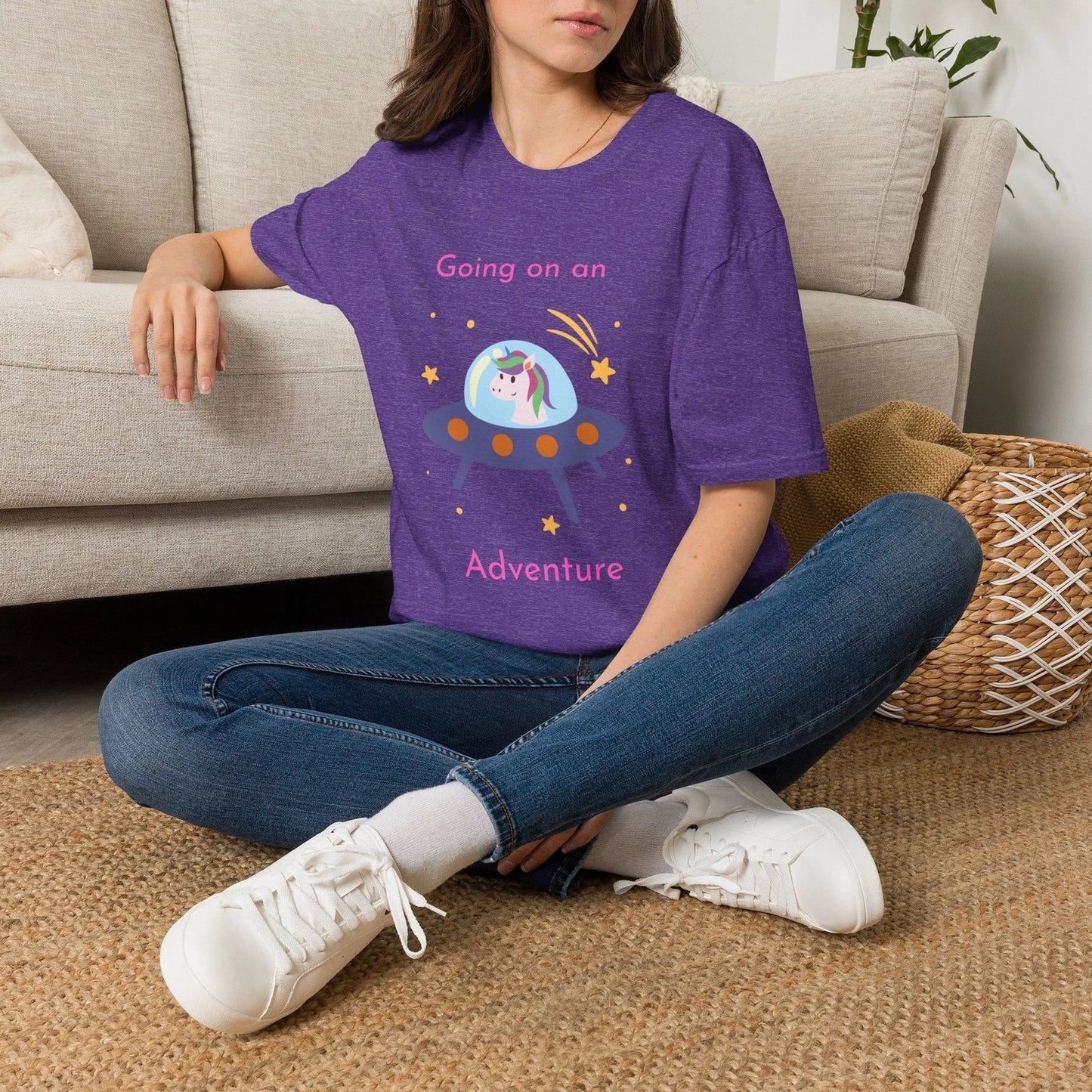 Unicorn UFO Adventure T-Shirt | Cute Space Unicorn Tee Unisex T-shirt, Sweatshirt, Hoodie, Long Sleeve Tee - T-Shirt, Sweatshirt, Hoodie