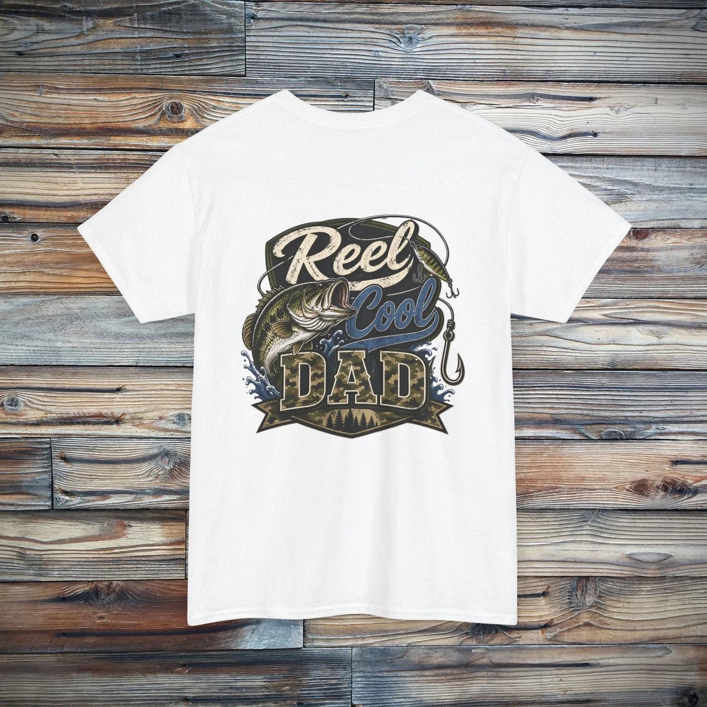 Reel Cool Dad T-Shirt | Fishing Dad Shirt, Bass Fish Design Unisex T-shirt, Sweatshirt, Hoodie, Long Sleeve Tee - T-Shirt, Sweatshirt, Hoodie