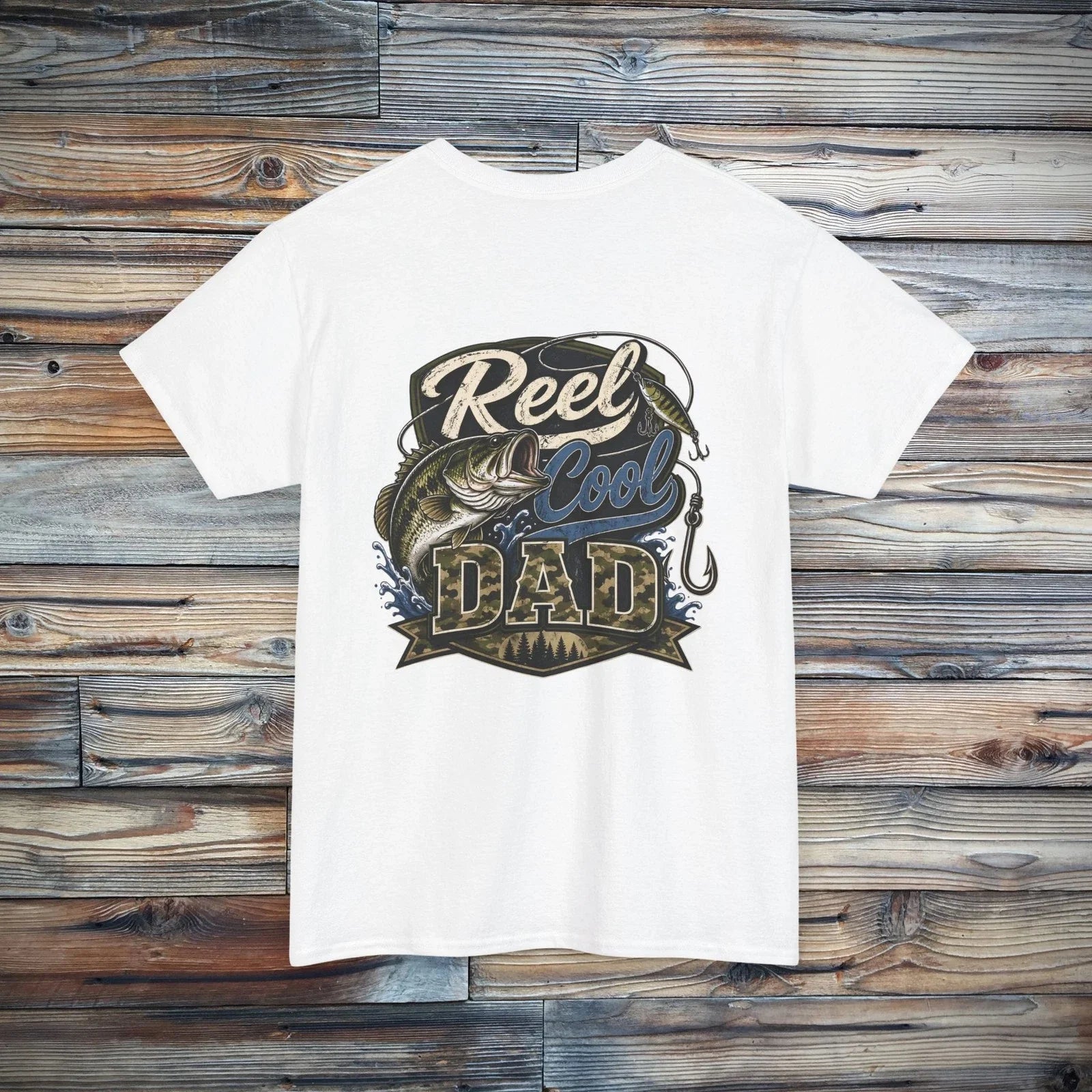 Reel Cool Dad T-Shirt | Fishing Dad Shirt, Bass Fish Design Unisex T-shirt, Sweatshirt, Hoodie, Long Sleeve Tee - T-Shirt, Sweatshirt, Hoodie