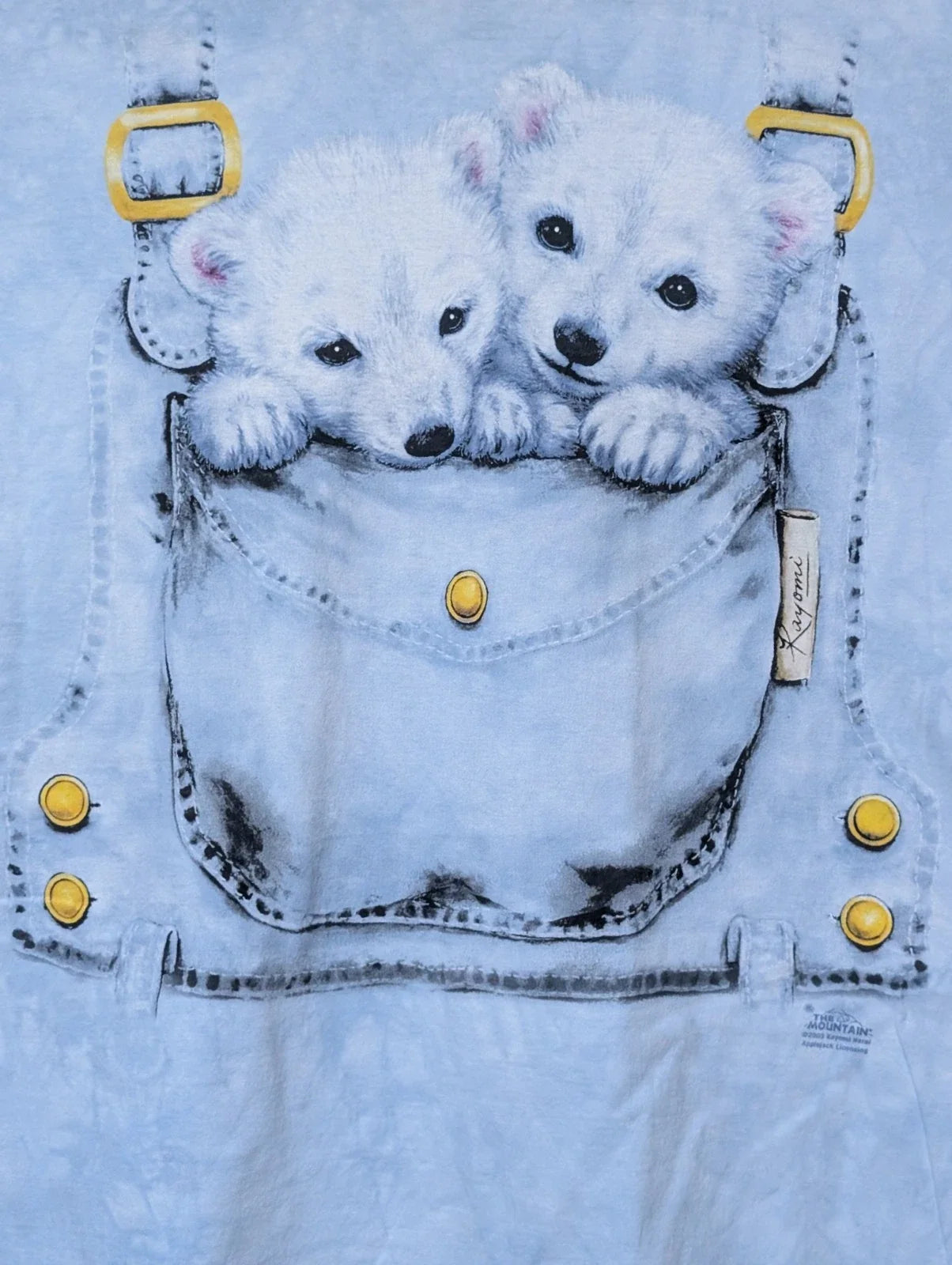 The Mountain Mens T-shirt Blue Polar Bear Cubs In A Pocket Vintage XL #4593 Unisex T-shirt, Sweatshirt, Hoodie, Long Sleeve Tee - T-Shirt, Sweatshirt, Hoodie