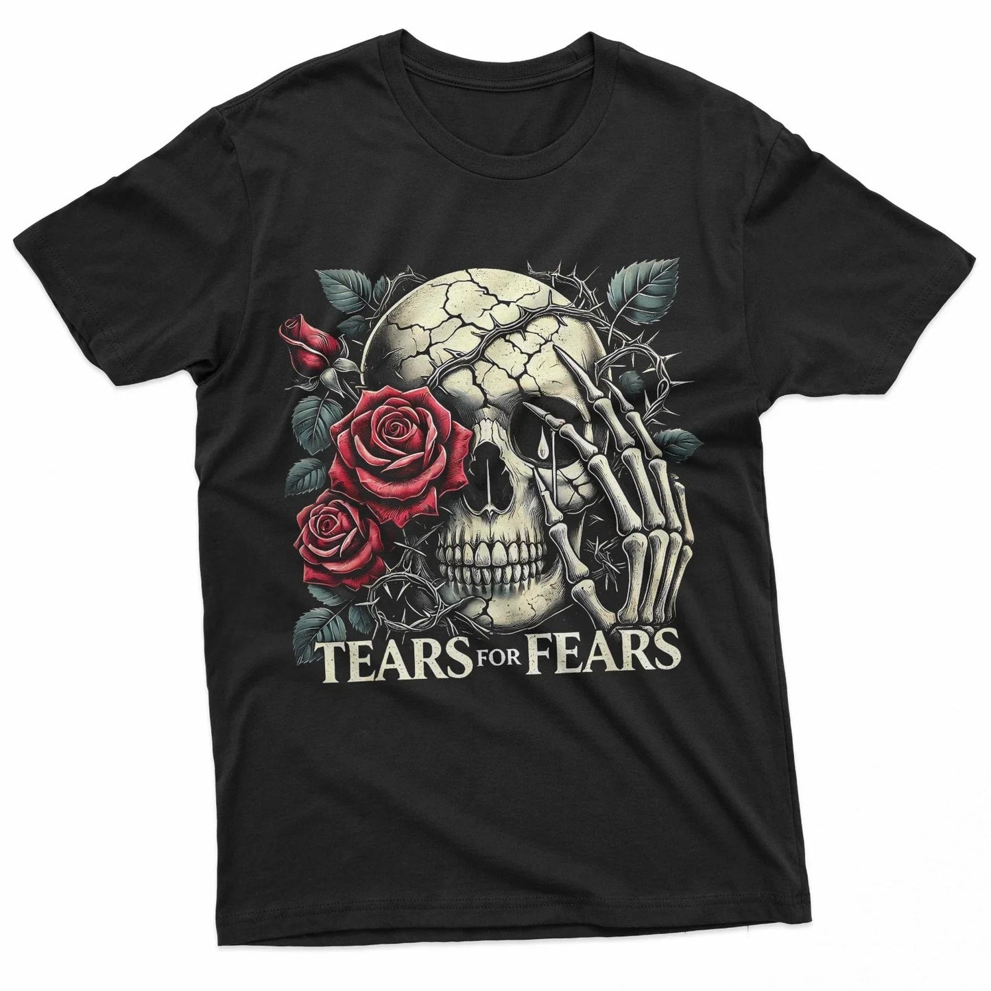 Tears For Fears Gothic Skull And Roses Dark Aesthetic T-Shirt Unisex T-shirt, Sweatshirt, Hoodie, Long Sleeve Tee - T-Shirt, Sweatshirt, Hoodie