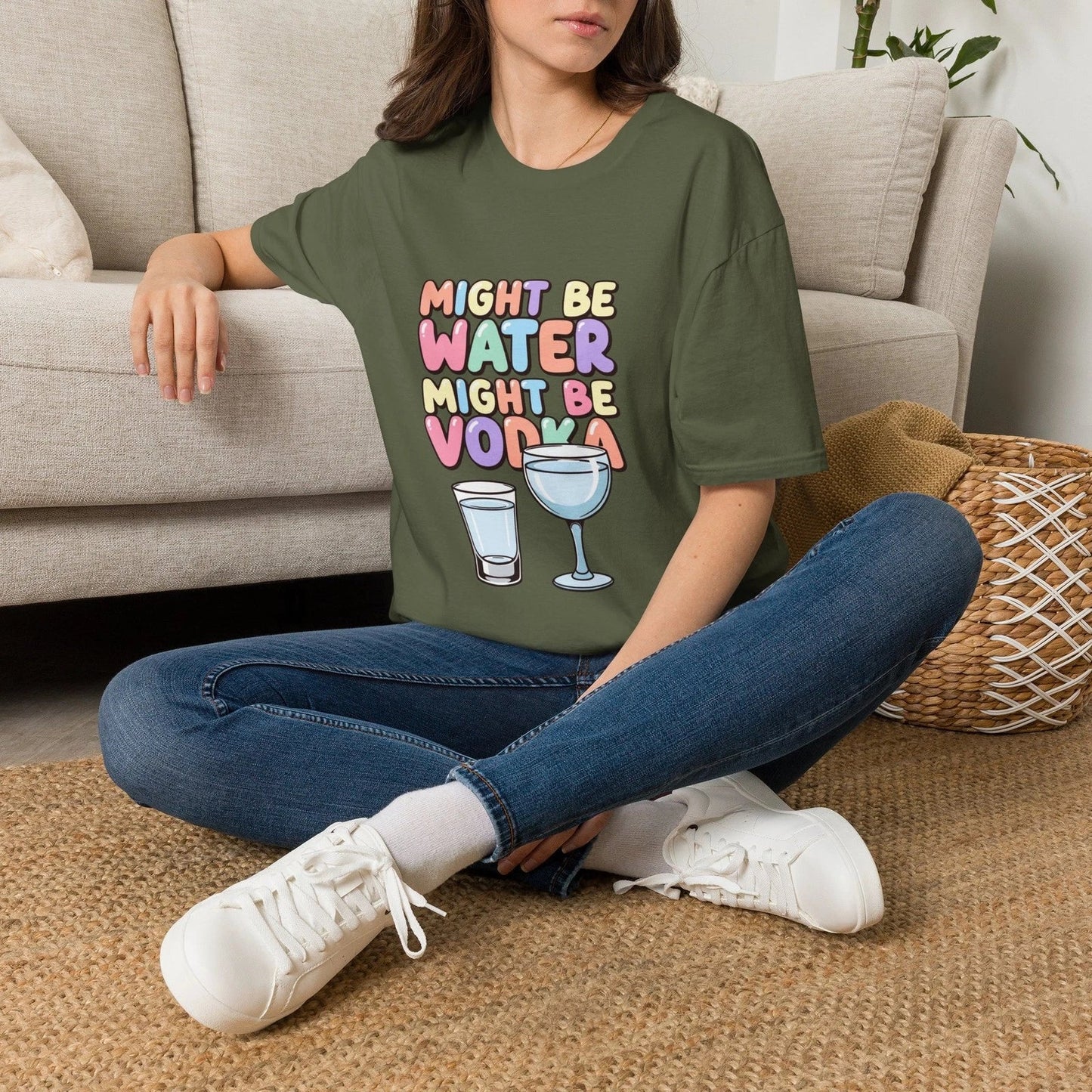 Might Be Water Might Be Vodka T-Shirt | Funny Boozy Graphic Unisex T-shirt, Sweatshirt, Hoodie, Long Sleeve Tee - T-Shirt, Sweatshirt, Hoodie
