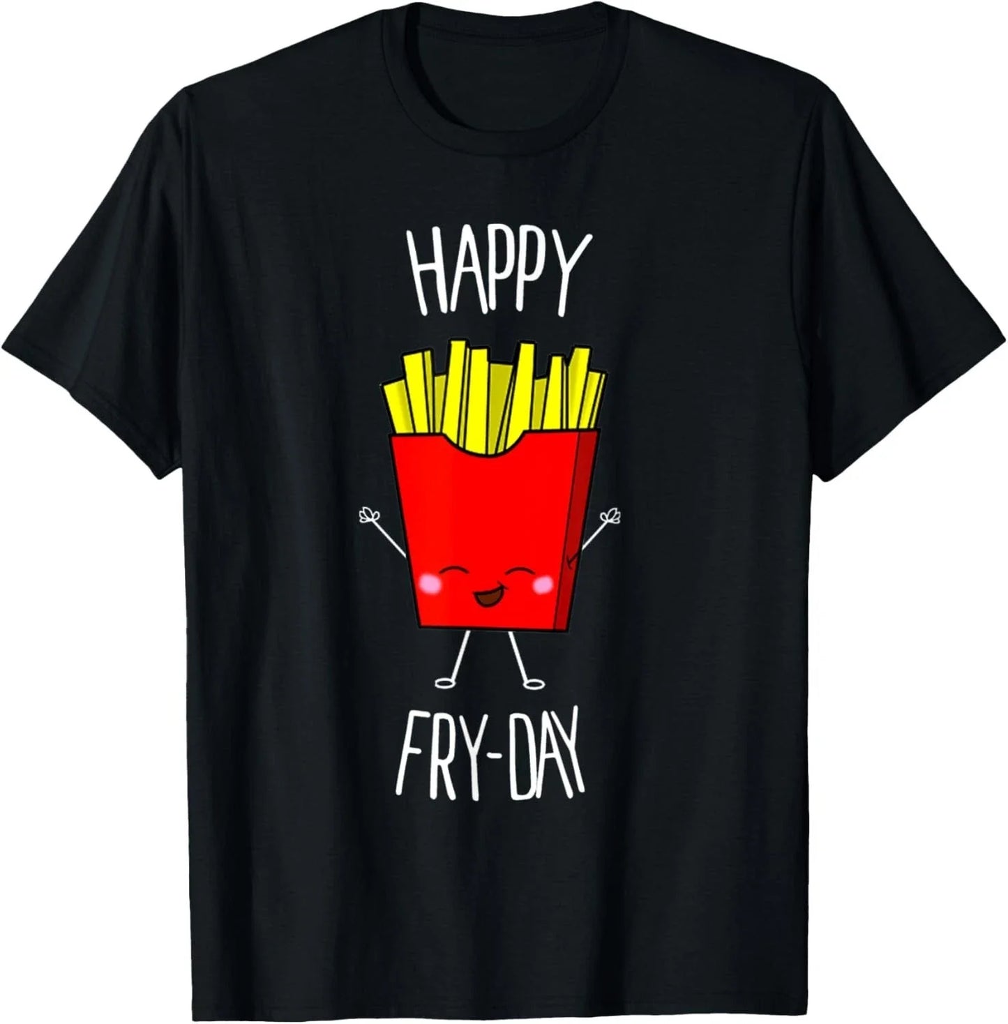 Happy Fry-day T-Shirt Cute Kawaii Food Gift Unisex T-Shirt Unisex T-shirt, Sweatshirt, Hoodie, Long Sleeve Tee - T-Shirt, Sweatshirt, Hoodie