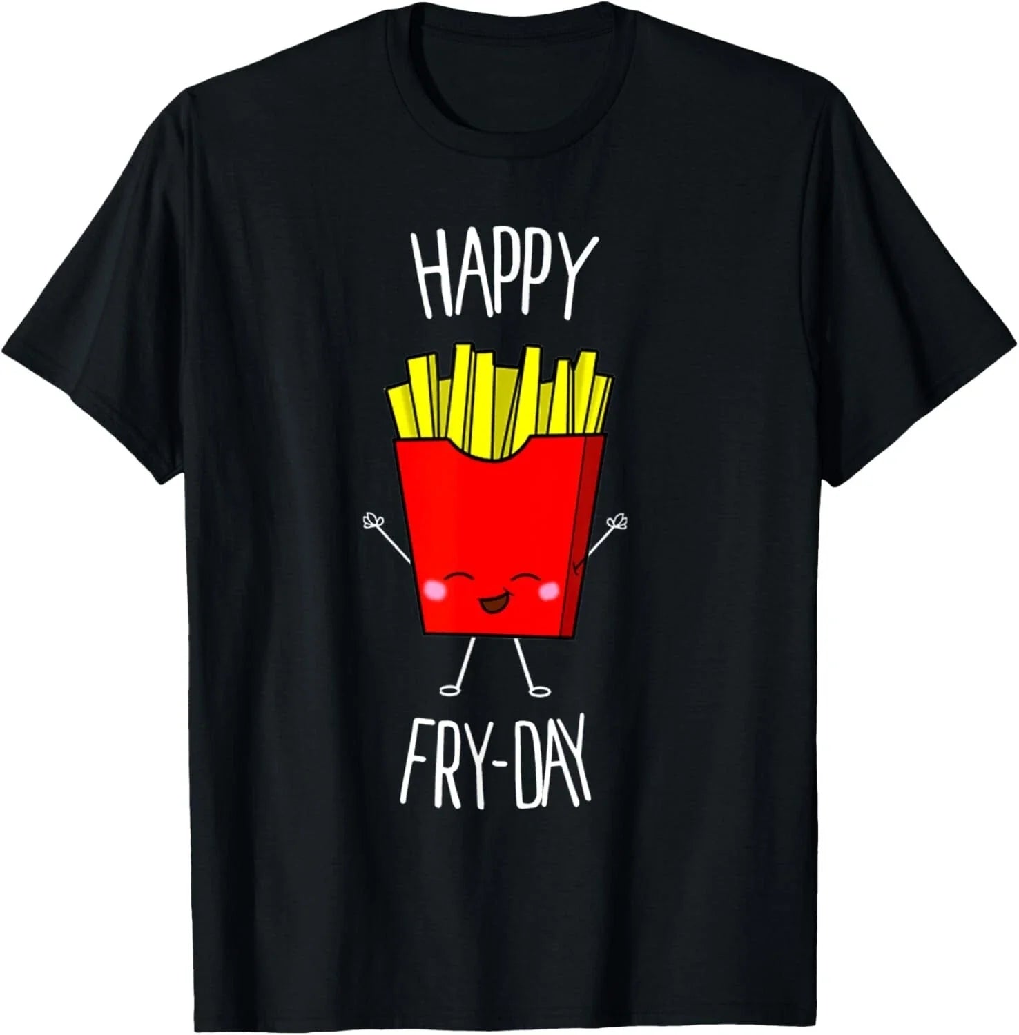 Happy Fry-day T-Shirt Cute Kawaii Food Gift Unisex T-Shirt Unisex T-shirt, Sweatshirt, Hoodie, Long Sleeve Tee - T-Shirt, Sweatshirt, Hoodie