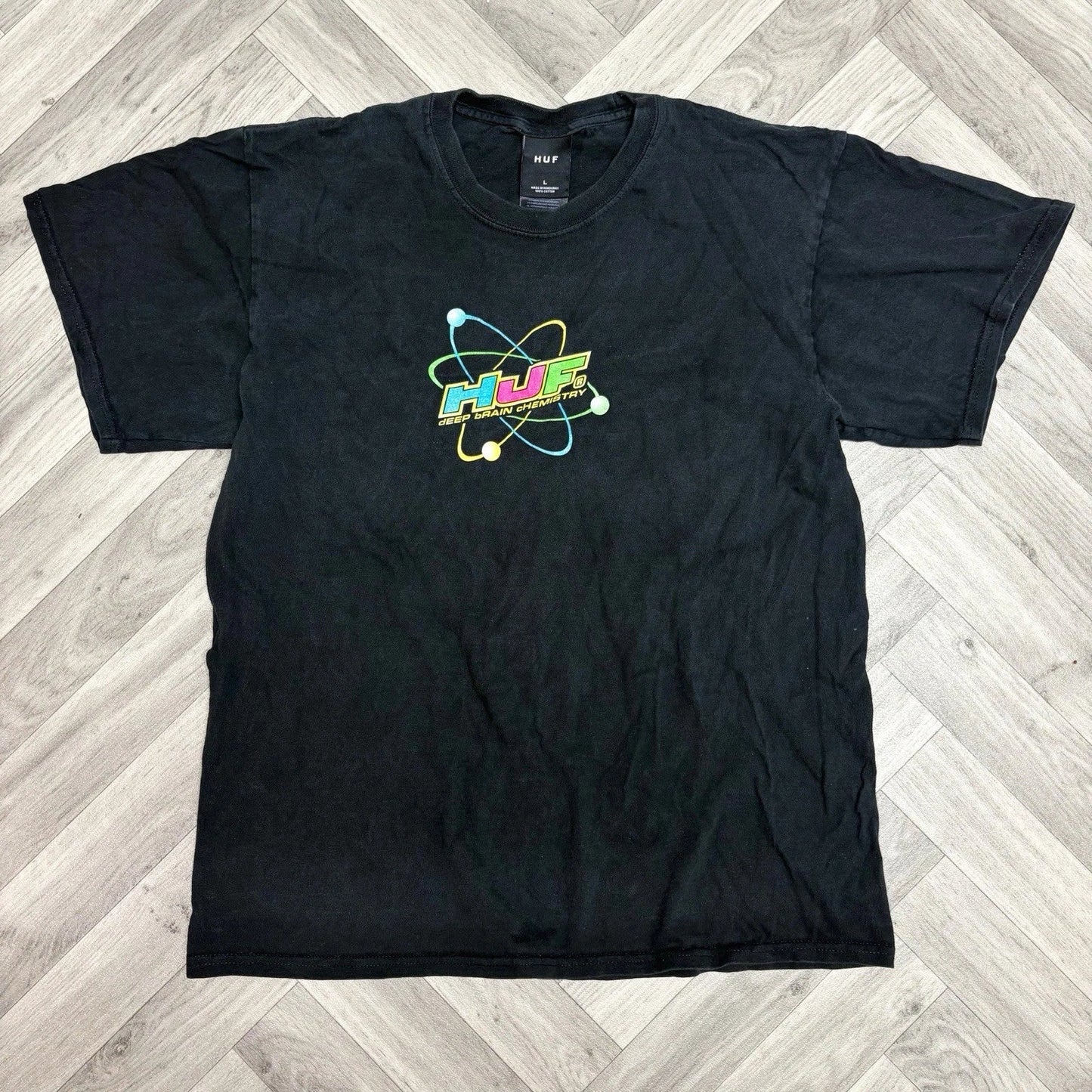 HUF Deep Brain Chemistry T Shirt Large Black Graphic Skate Streetwear Tee Unisex T-shirt, Sweatshirt, Hoodie, Long Sleeve Tee - T-Shirt, Sweatshirt, Hoodie