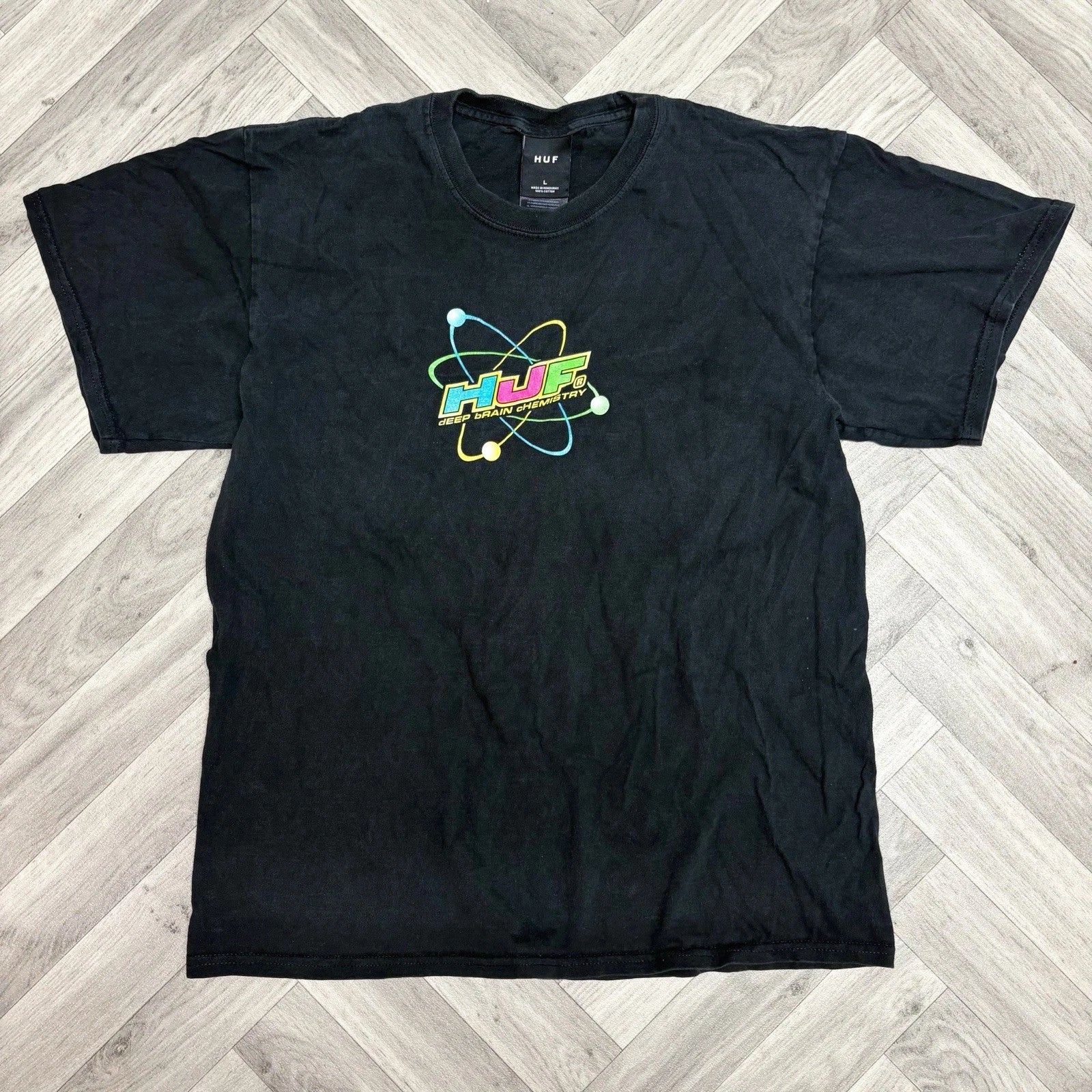 HUF Deep Brain Chemistry T Shirt Large Black Graphic Skate Streetwear Tee Unisex T-shirt, Sweatshirt, Hoodie, Long Sleeve Tee - T-Shirt, Sweatshirt, Hoodie
