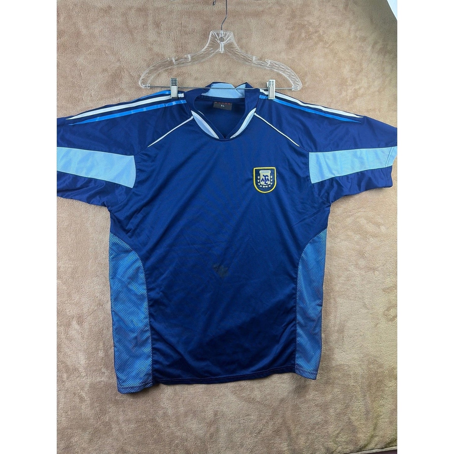 Vintage Argentina Soccer Jersey XL Blue Kamanaco Sports Training Shirt AFA Unisex T-shirt, Sweatshirt, Hoodie, Long Sleeve Tee - T-Shirt, Sweatshirt, Hoodie