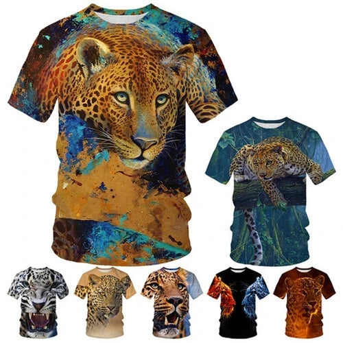 Animal Cheetah Streetwear 3D womens/mens Short Sleeve T-Shirt Casual Tops Tee Unisex T-shirt, Sweatshirt, Hoodie, Long Sleeve Tee - T-Shirt, Sweatshirt, Hoodie