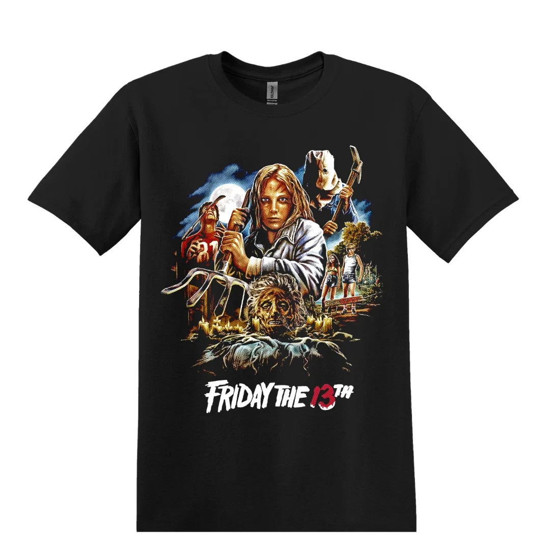Friday The 13th Movie Horror T-Shirt Black S-3XL Unisex T-shirt, Sweatshirt, Hoodie, Long Sleeve Tee - T-Shirt, Sweatshirt, Hoodie