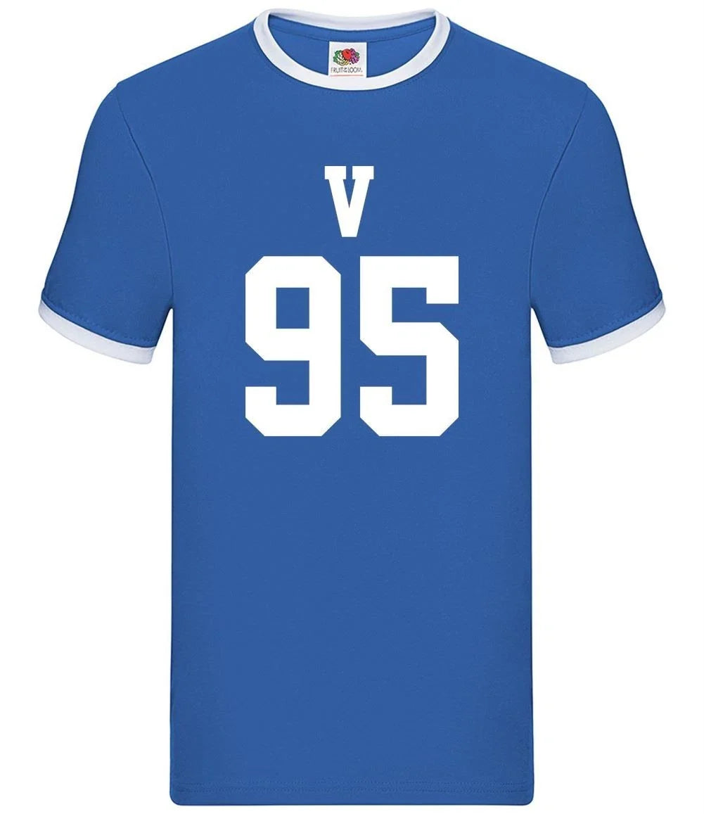V 95 - Mens Ringer - K Pop Singer Love Fan Tour Gig Music Dynamite 1995 Unisex T-shirt, Sweatshirt, Hoodie, Long Sleeve Tee - T-Shirt, Sweatshirt, Hoodie