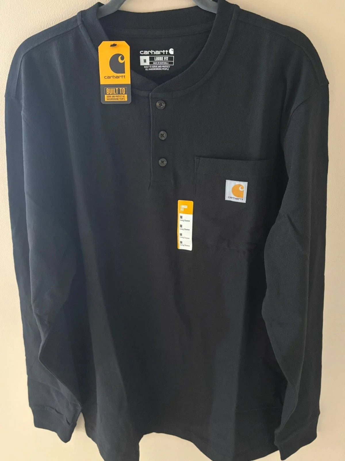 NWT Carhartt Men's Loose Fit Heavyweight Long-Sleeve Pocket Henley T-Shirt Unisex T-shirt, Sweatshirt, Hoodie, Long Sleeve Tee - T-Shirt, Sweatshirt, Hoodie