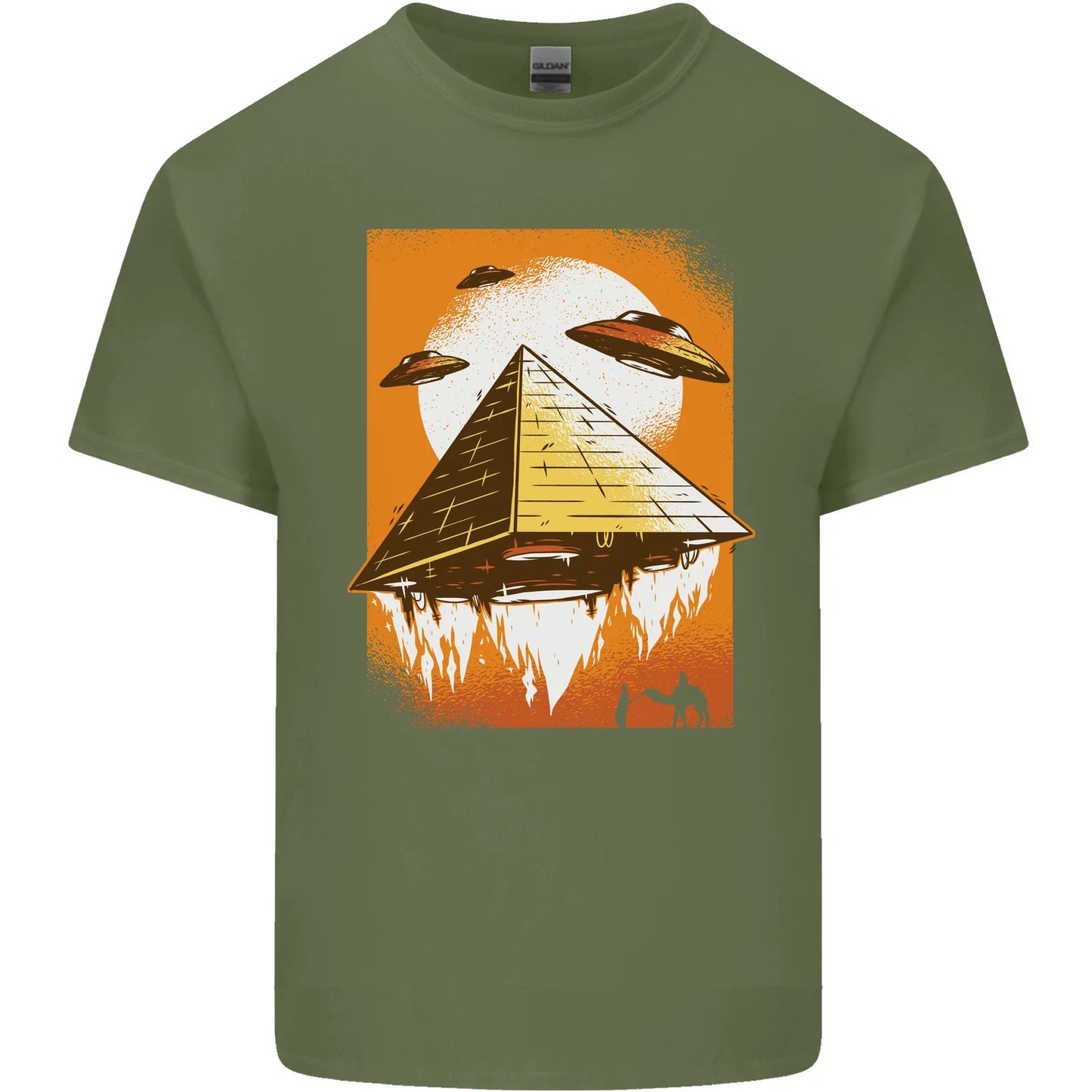 UFO Pyramid Alien Flying Saucer Mens Light Cotton T-Shirt Unisex T-shirt, Sweatshirt, Hoodie, Long Sleeve Tee - T-Shirt, Sweatshirt, Hoodie