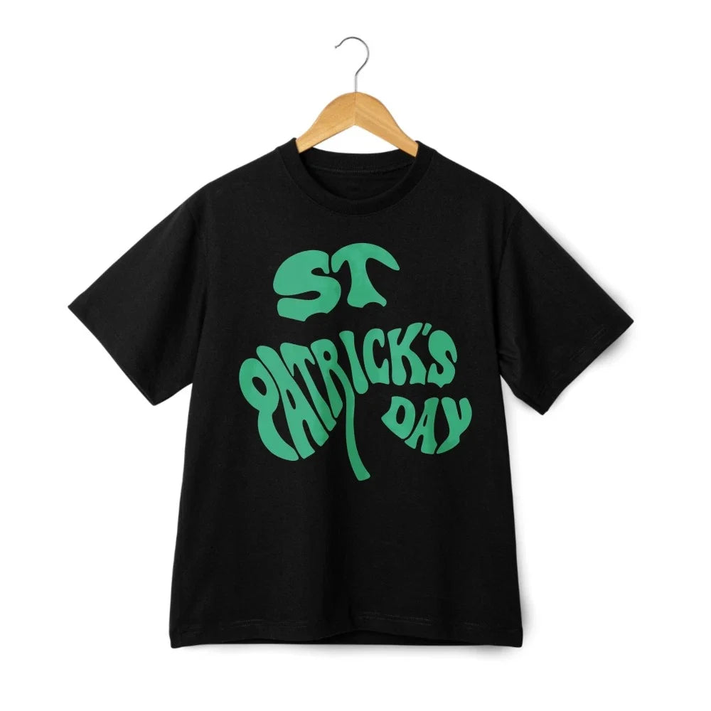 Unisex Washed T-Shirt St. Patrick's Day Groovy Shamrock Retro 80s Casual Tee Unisex T-shirt, Sweatshirt, Hoodie, Long Sleeve Tee - T-Shirt, Sweatshirt, Hoodie