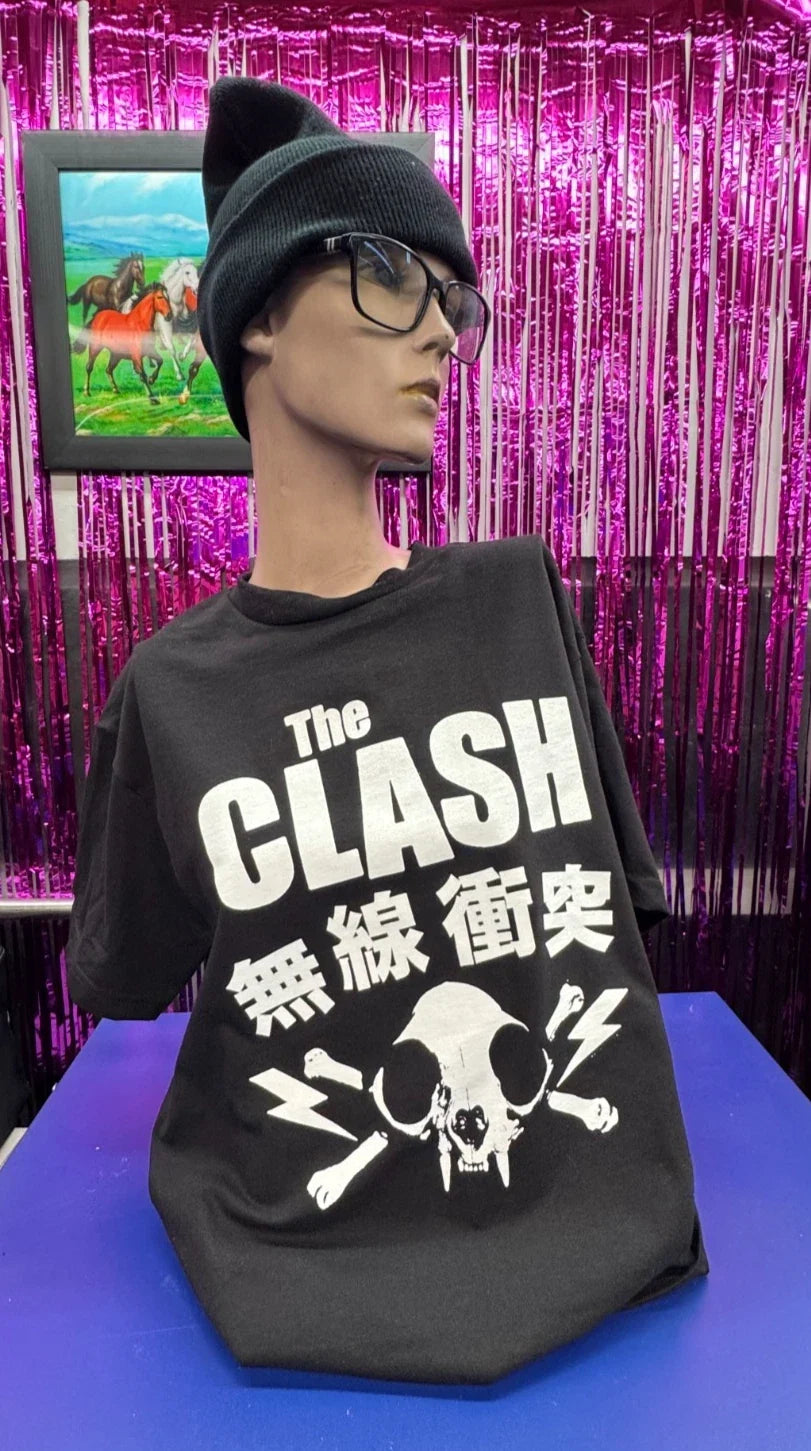THE CLASH Radio Clash Japanese Cat Skull OG Design T-Shirt *Free Shipping* Unisex T-shirt, Sweatshirt, Hoodie, Long Sleeve Tee - T-Shirt, Sweatshirt, Hoodie