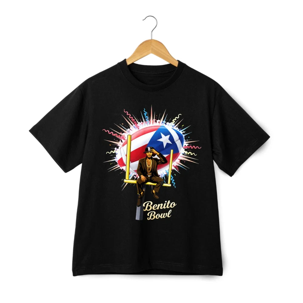 Benito Bowl Puerto Rico Flag Football Graphic T-shirt Team Benito Tee Streetwear Unisex T-shirt, Sweatshirt, Hoodie, Long Sleeve Tee - T-Shirt, Sweatshirt, Hoodie