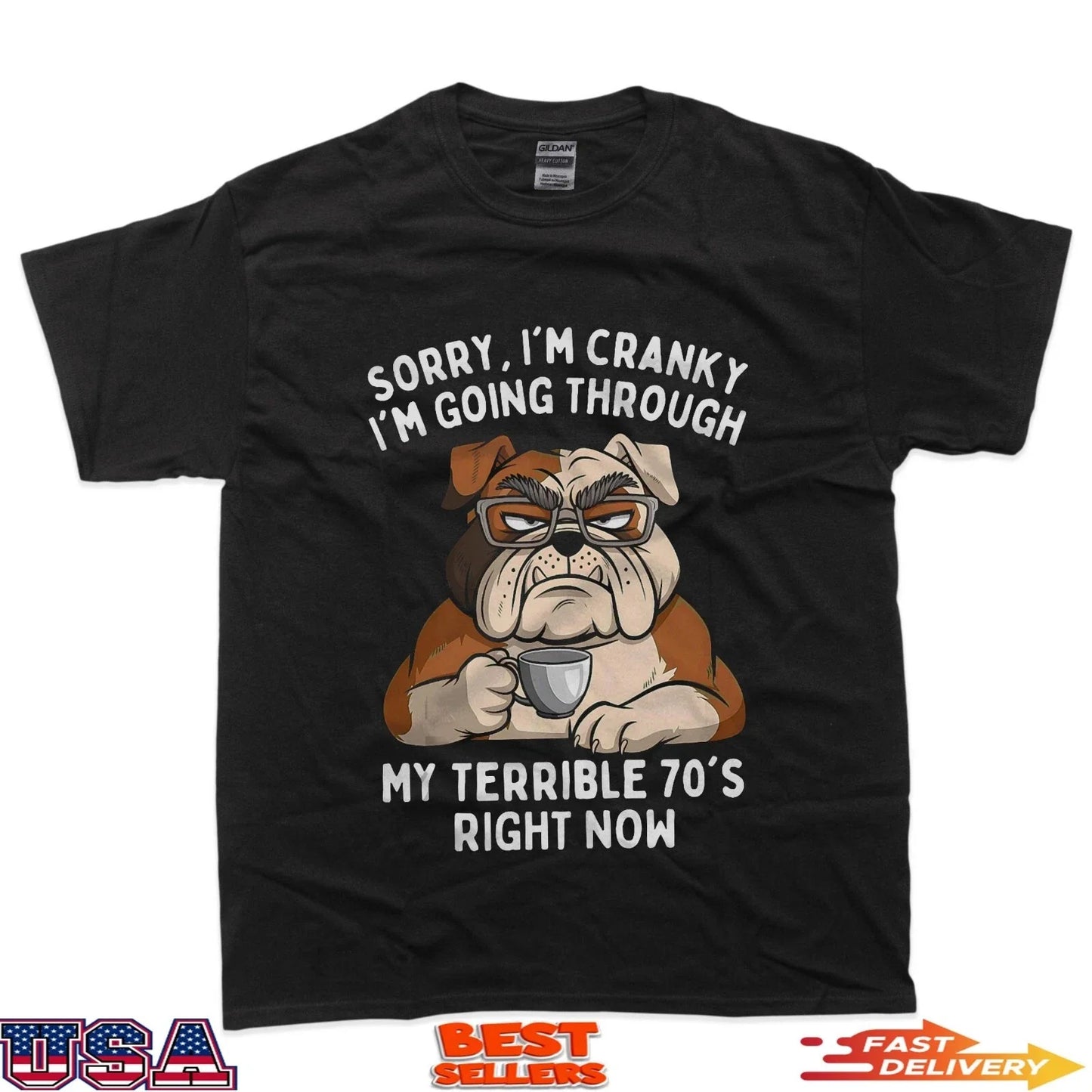 Sorry I'm Cranky I'm Going Through Terrible 70's Funny Dog T-Shirt Unisex T-shirt, Sweatshirt, Hoodie, Long Sleeve Tee - T-Shirt, Sweatshirt, Hoodie