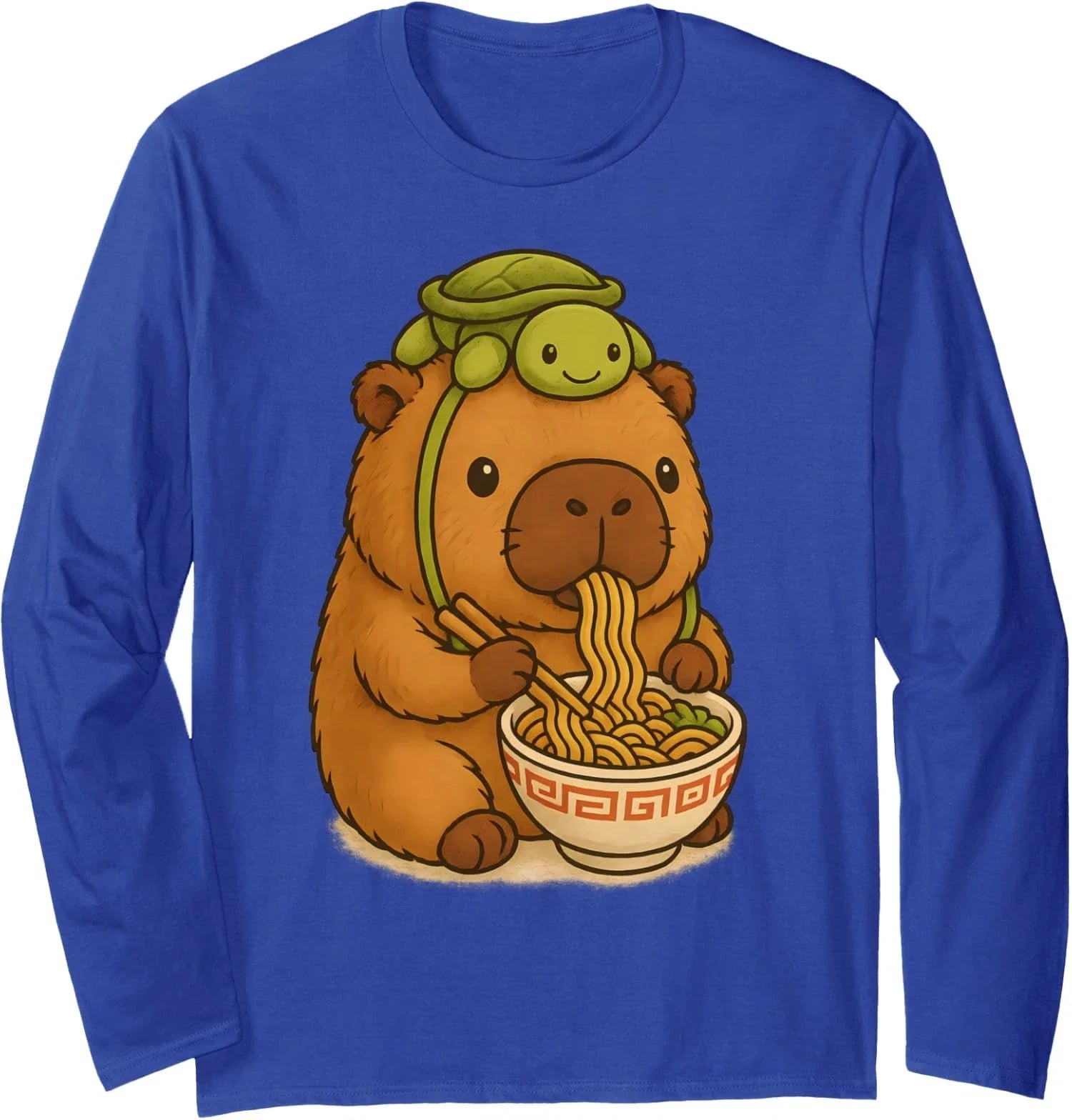 Capybara Anime Ramen Eat Turtle Funny Graphic Kawaii Long Sleeve T-Shirt Unisex T-shirt, Sweatshirt, Hoodie, Long Sleeve Tee - T-Shirt, Sweatshirt, Hoodie