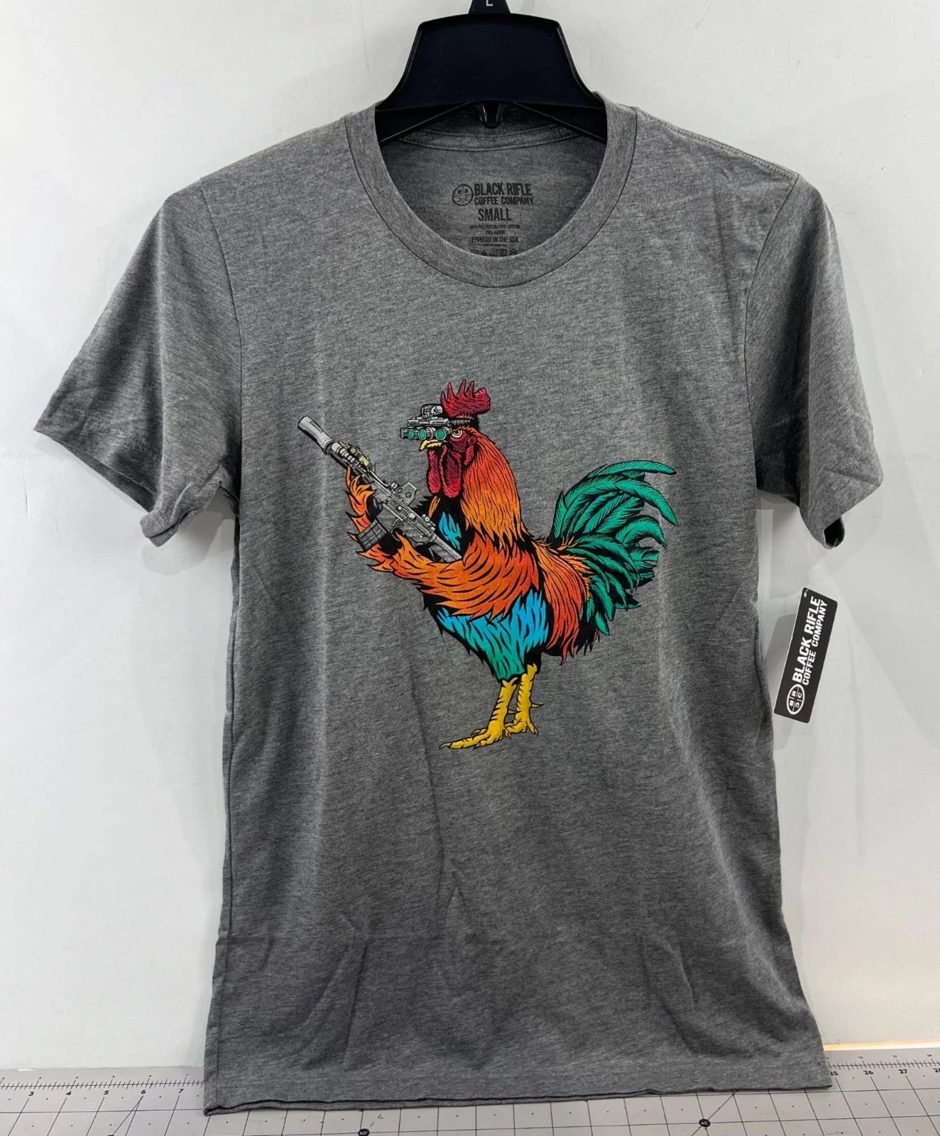 Black Rifle Coffee Company Tacticock Graphic T-Shirt Heather Gray Sz. S Mens Unisex T-shirt, Sweatshirt, Hoodie, Long Sleeve Tee - T-Shirt, Sweatshirt, Hoodie