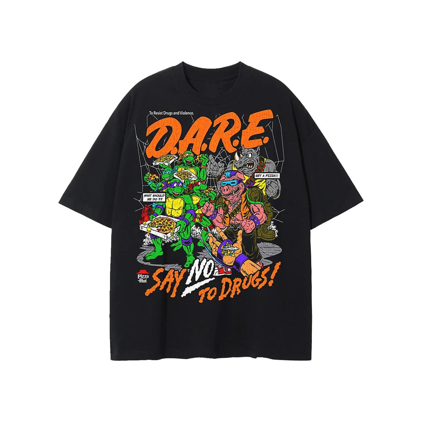 TMNT D.A.R.E. Just Say No Retro 90's Gift Reprint Graphic T-Shirt Unisex T-shirt, Sweatshirt, Hoodie, Long Sleeve Tee - T-Shirt, Sweatshirt, Hoodie