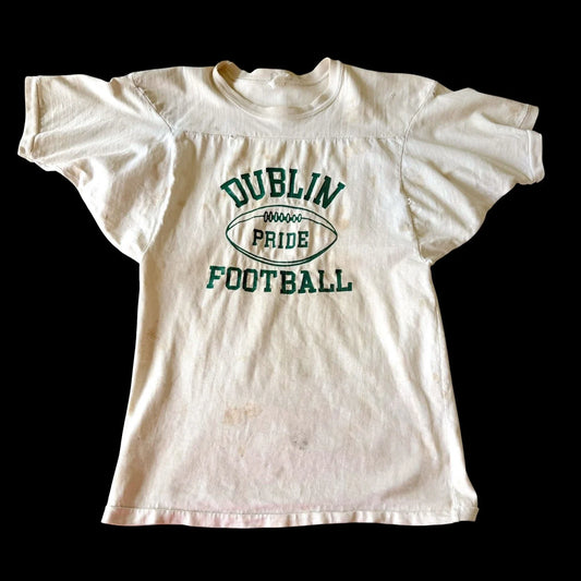 60's Dublin Football T-Shirt  Double Faced Cream Cotton Distressed Jersey Style Unisex T-shirt, Sweatshirt, Hoodie, Long Sleeve Tee - T-Shirt, Sweatshirt, Hoodie
