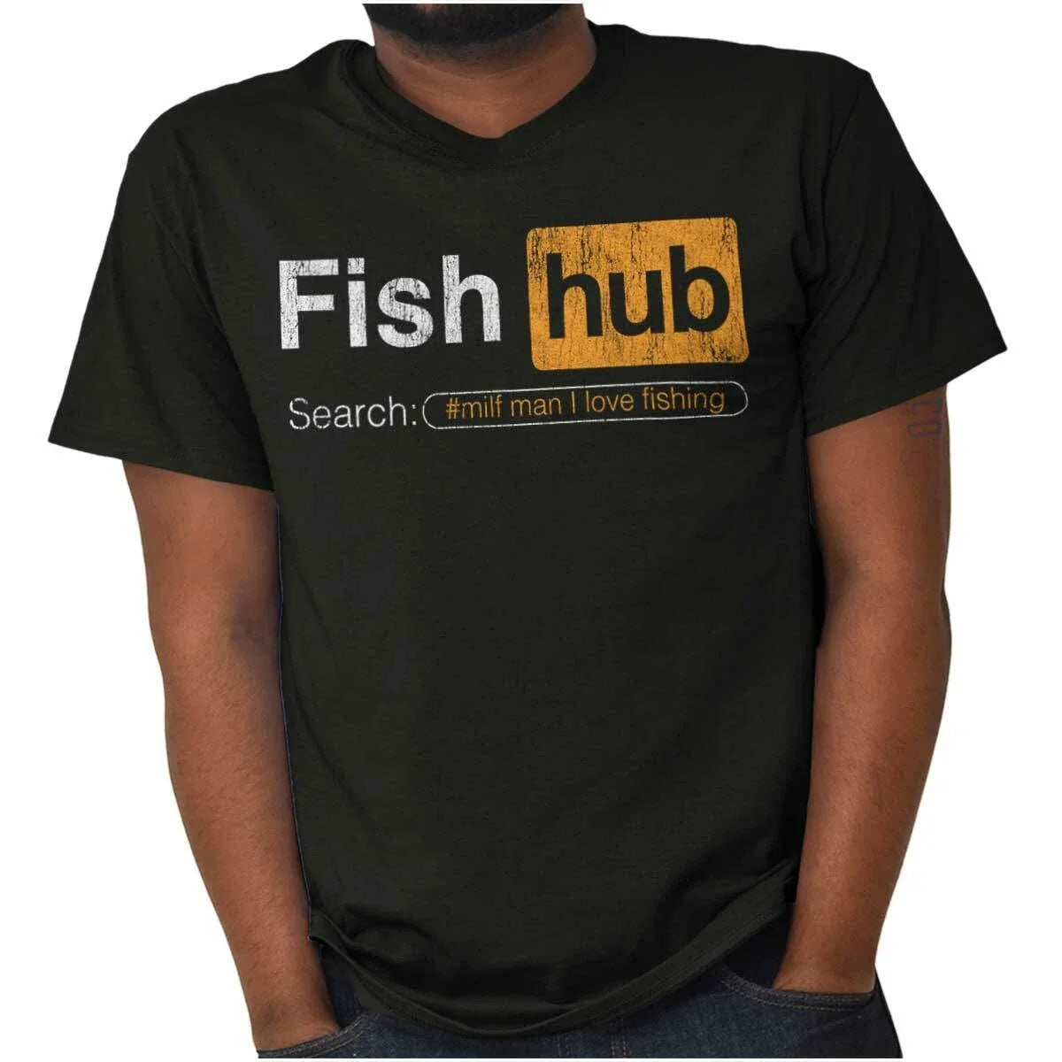 Fish Hub Funny Dirty Fishing Joke Sarcastic Womens or Mens Crewneck T Shirt Tee Unisex T-shirt, Sweatshirt, Hoodie, Long Sleeve Tee - T-Shirt, Sweatshirt, Hoodie