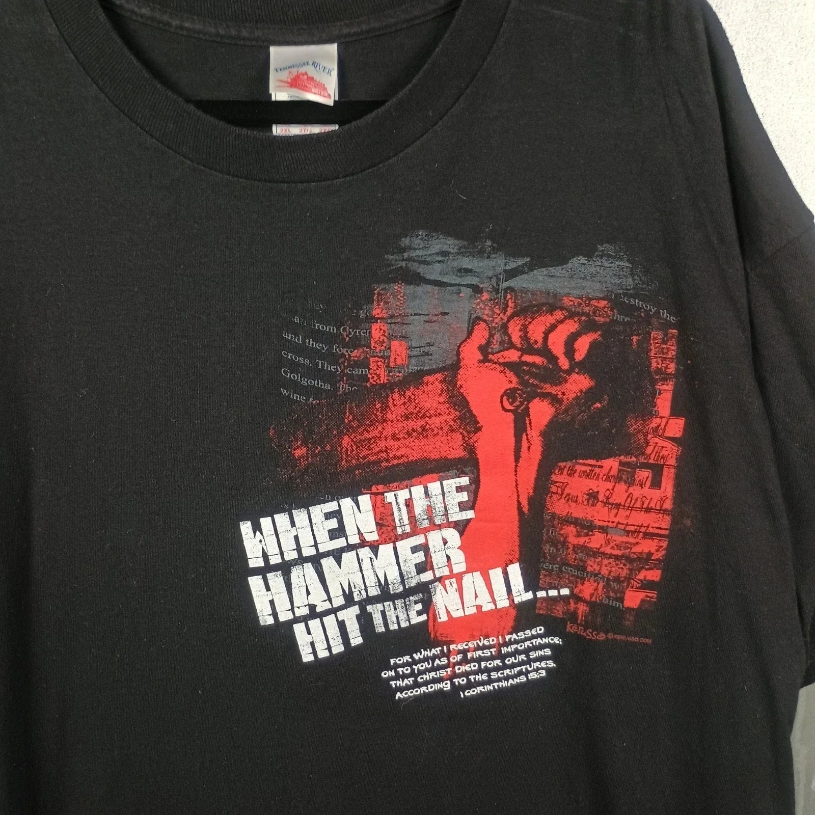 Jesus Christ Crucifixion Hammer Nail Hell God Shirt XXL Grunge Cyber Y2K Goth Unisex T-shirt, Sweatshirt, Hoodie, Long Sleeve Tee - T-Shirt, Sweatshirt, Hoodie