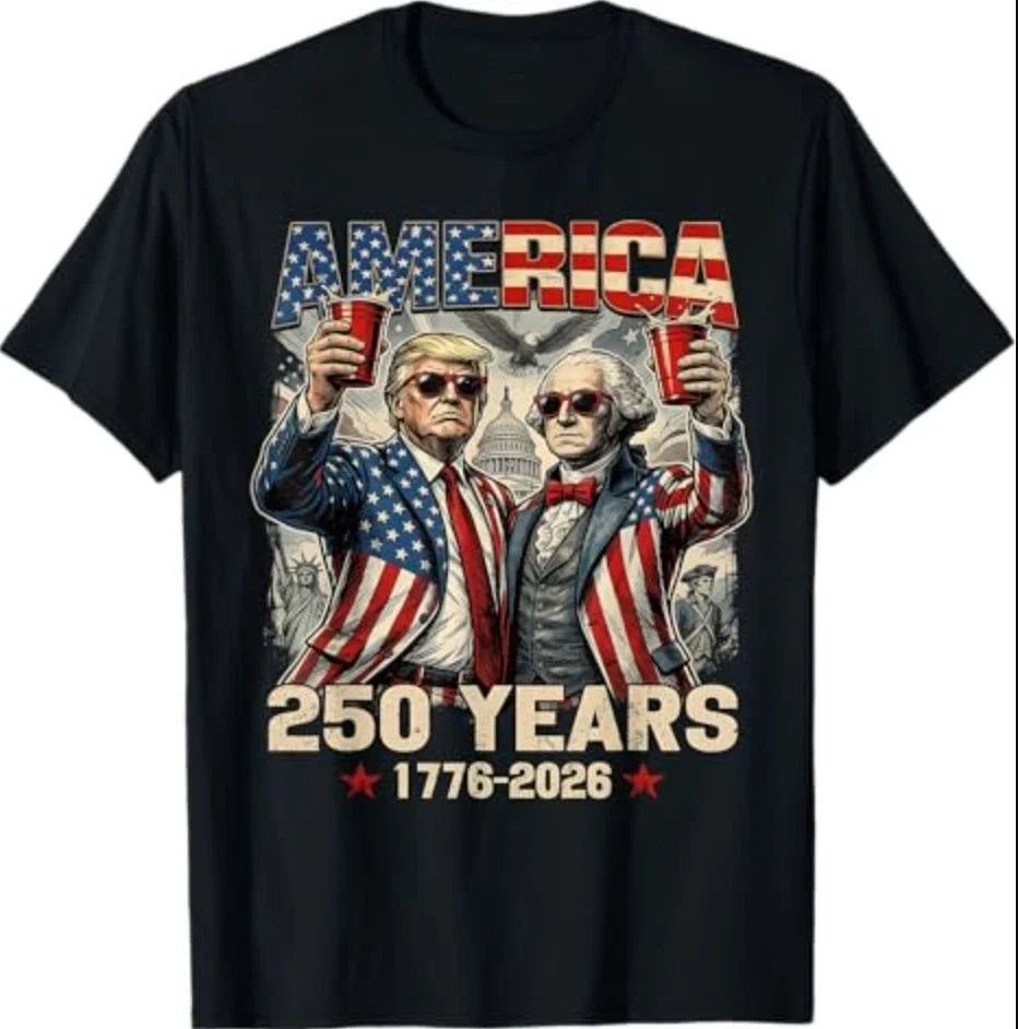 250 Years America Anniversary 250th Trump Washington Vintage T-Shirt Unisex T-shirt, Sweatshirt, Hoodie, Long Sleeve Tee - T-Shirt, Sweatshirt, Hoodie