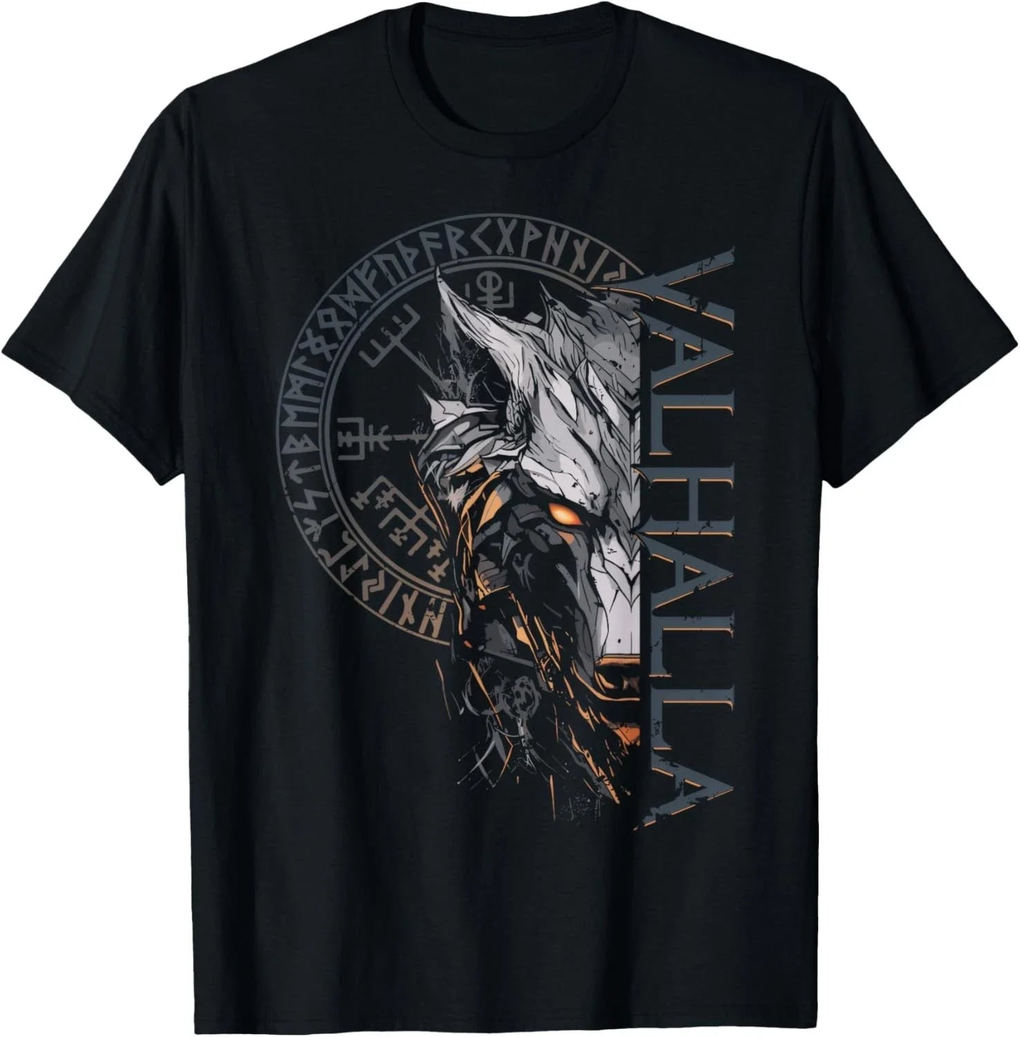 Valhalla Wolf Wolves Odin_s Runes Nordic Compass Viking Gift Unisex T-Shirt Unisex T-shirt, Sweatshirt, Hoodie, Long Sleeve Tee - T-Shirt, Sweatshirt, Hoodie