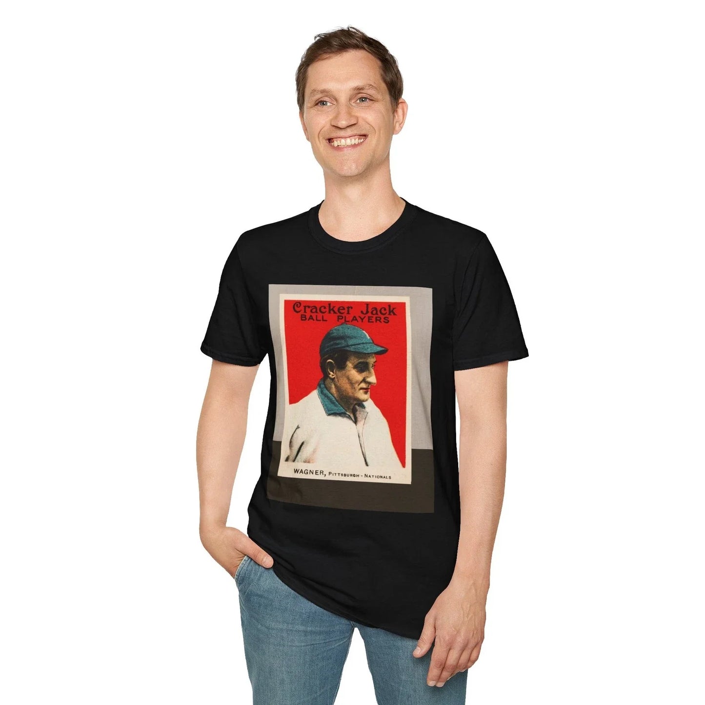 Honus Wagner  Baseball Card Photo Art  T Shirt, Unisex Tee Sports Unisex T-shirt, Sweatshirt, Hoodie, Long Sleeve Tee - T-Shirt, Sweatshirt, Hoodie