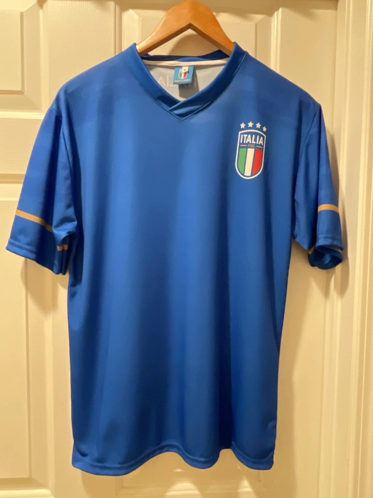 Italia FIGC soccer T-Shirt jersey Mens Small blue Made Italy Short Sleeve Logo Unisex T-shirt, Sweatshirt, Hoodie, Long Sleeve Tee - T-Shirt, Sweatshirt, Hoodie