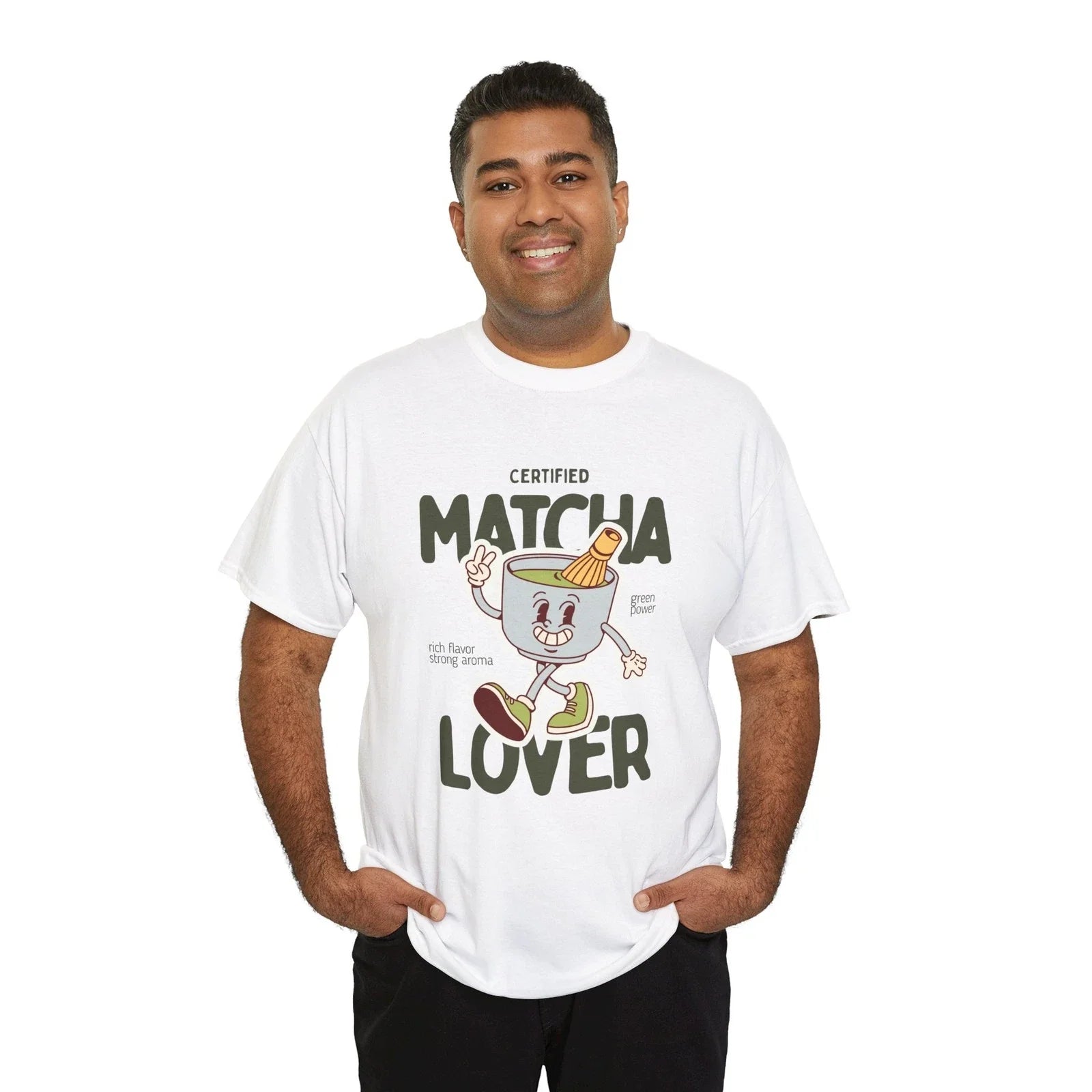 Matcha Lover Graphic Tee | Cute Matcha Cartoon Tee Unisex T-shirt, Sweatshirt, Hoodie, Long Sleeve Tee - T-Shirt, Sweatshirt, Hoodie
