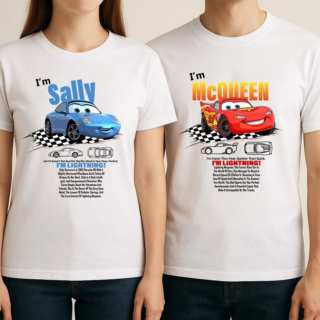 McQueen and Sally Couple T-Shirt, Cars Matching Shirt, Cute Couple Shirt Unisex T-shirt, Sweatshirt, Hoodie, Long Sleeve Tee - T-Shirt, Sweatshirt, Hoodie