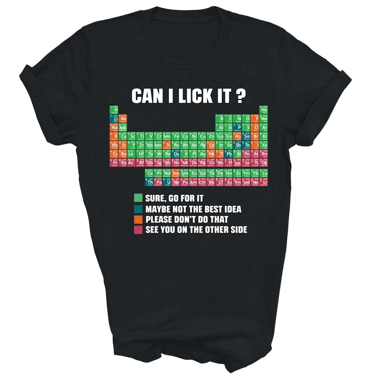 Can I Lick It Periodic Table Chemistry Teacher Unisex Shirt Gift Unisex T-shirt, Sweatshirt, Hoodie, Long Sleeve Tee - T-Shirt, Sweatshirt, Hoodie