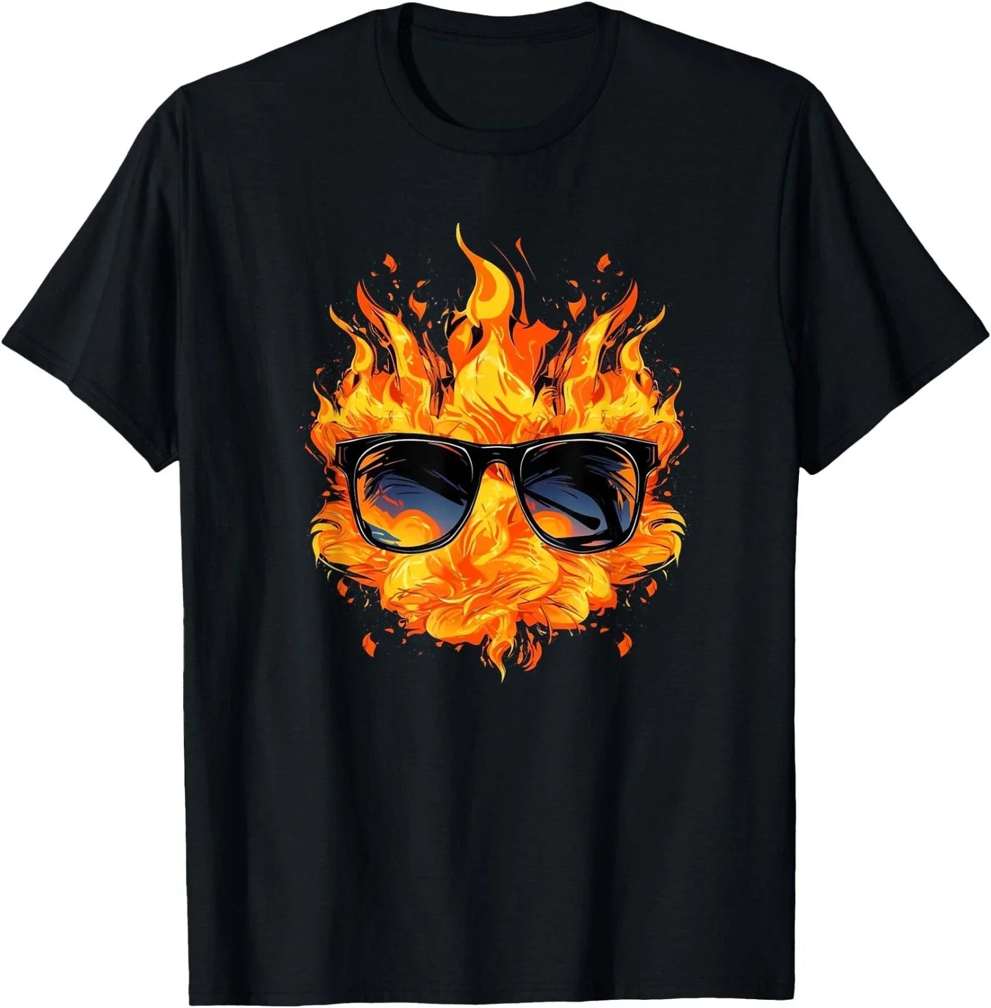 Cool Fire and Flames Glasses T-Shirt Unisex T-shirt, Sweatshirt, Hoodie, Long Sleeve Tee - T-Shirt, Sweatshirt, Hoodie