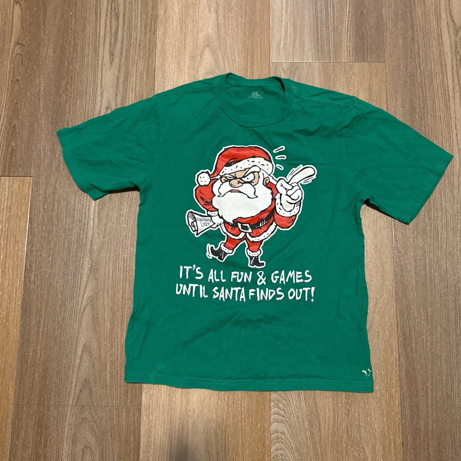 Santa Meme Funny Christmas Green T-shirt Size Small Unisex T-shirt, Sweatshirt, Hoodie, Long Sleeve Tee - T-Shirt, Sweatshirt, Hoodie