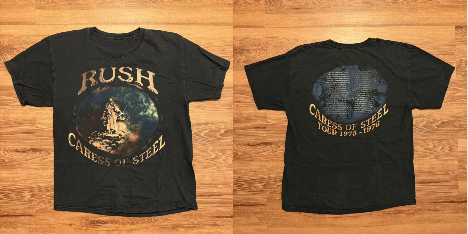 Rush Caress of Steel Tour 1975- 1976 Black Shirt Unisex T-shirt, Sweatshirt, Hoodie, Long Sleeve Tee - T-Shirt, Sweatshirt, Hoodie