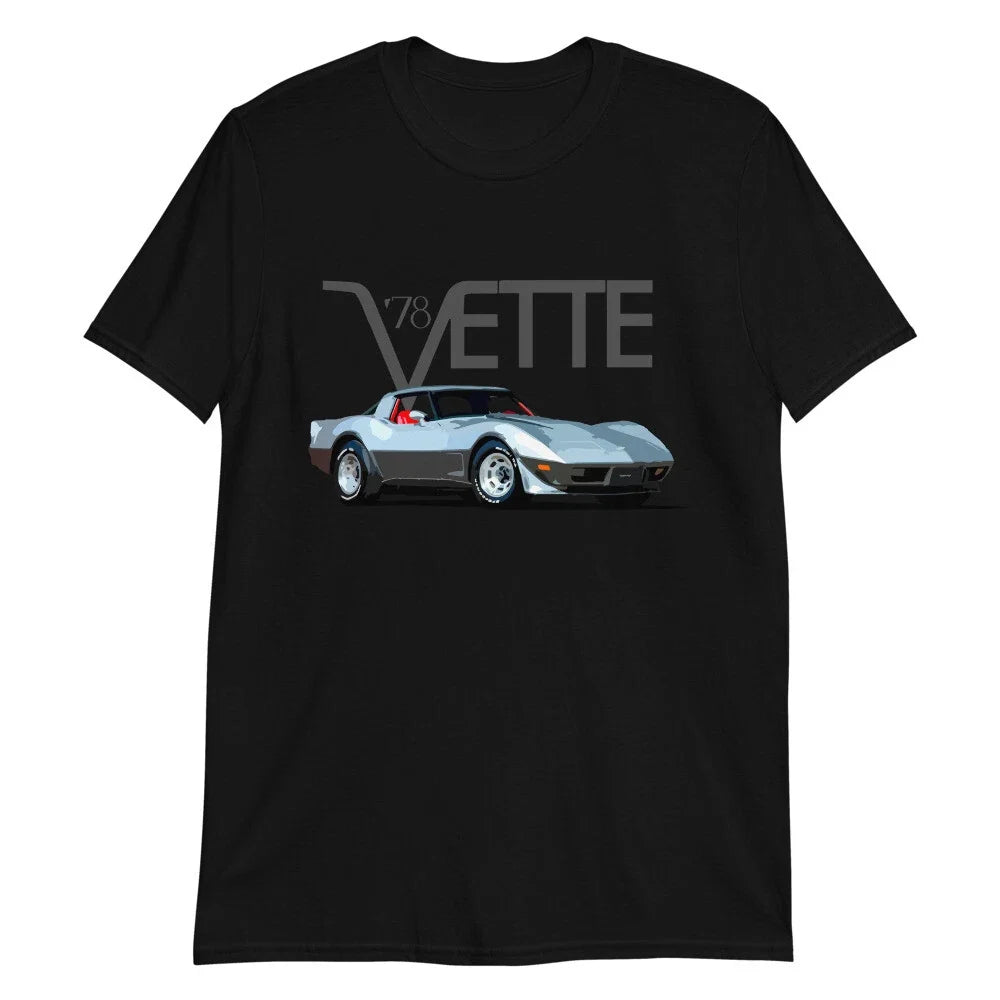 1978 Chevy vette C3 25th Silver Anniversary Muscle Car Short-Sleeve T-Shirt Unisex T-shirt, Sweatshirt, Hoodie, Long Sleeve Tee - T-Shirt, Sweatshirt, Hoodie