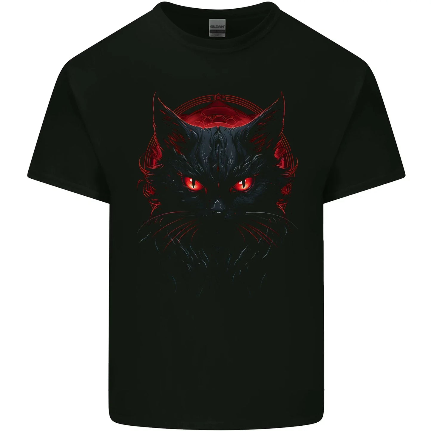 Satanic Cat Evil Halloween Mens Cotton T-Shirt Tee Top Unisex T-shirt, Sweatshirt, Hoodie, Long Sleeve Tee - T-Shirt, Sweatshirt, Hoodie
