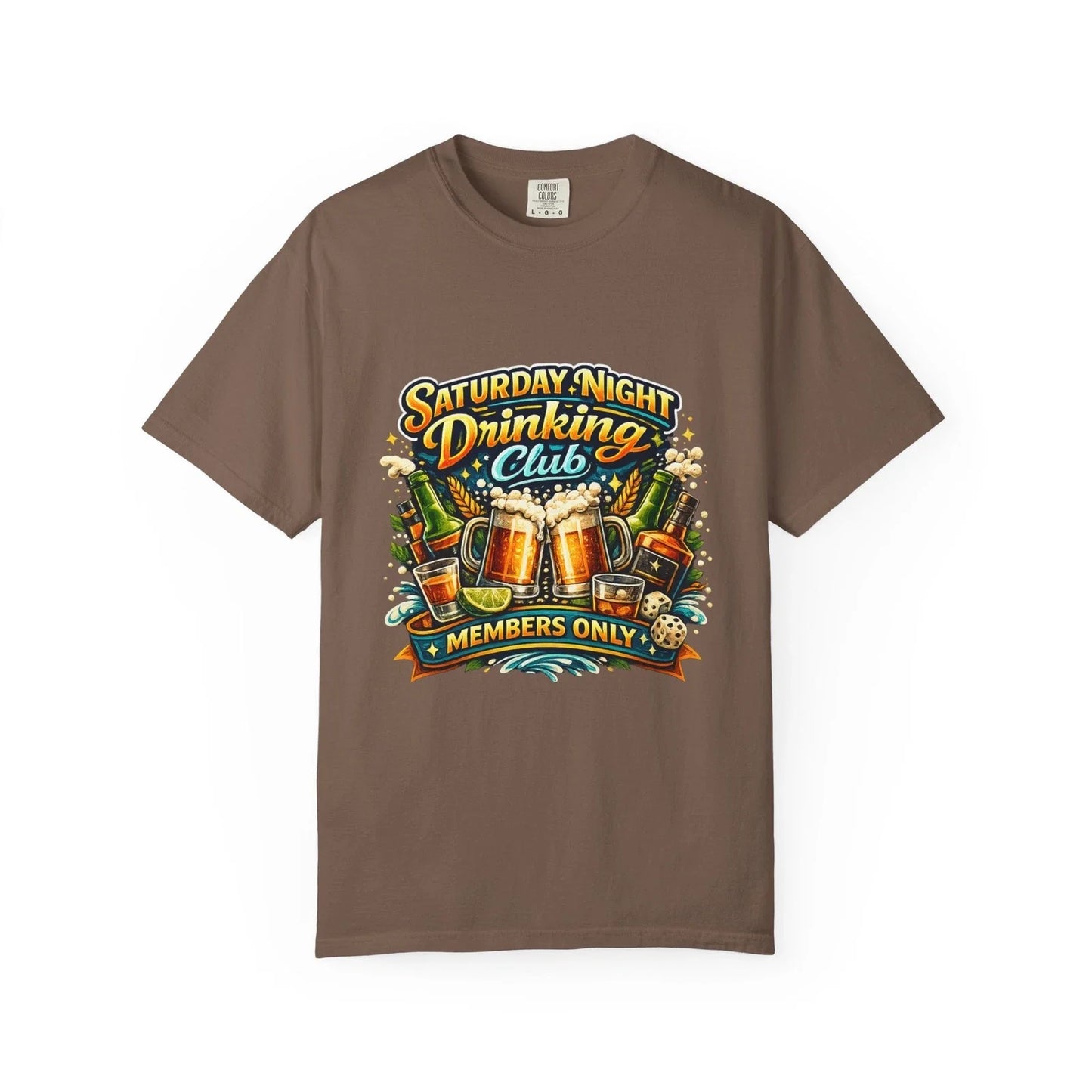 Saturday Night Drinking Club T-shirt | Beer Glasses, Bottles, Members Only Unisex T-shirt, Sweatshirt, Hoodie, Long Sleeve Tee - T-Shirt, Sweatshirt, Hoodie