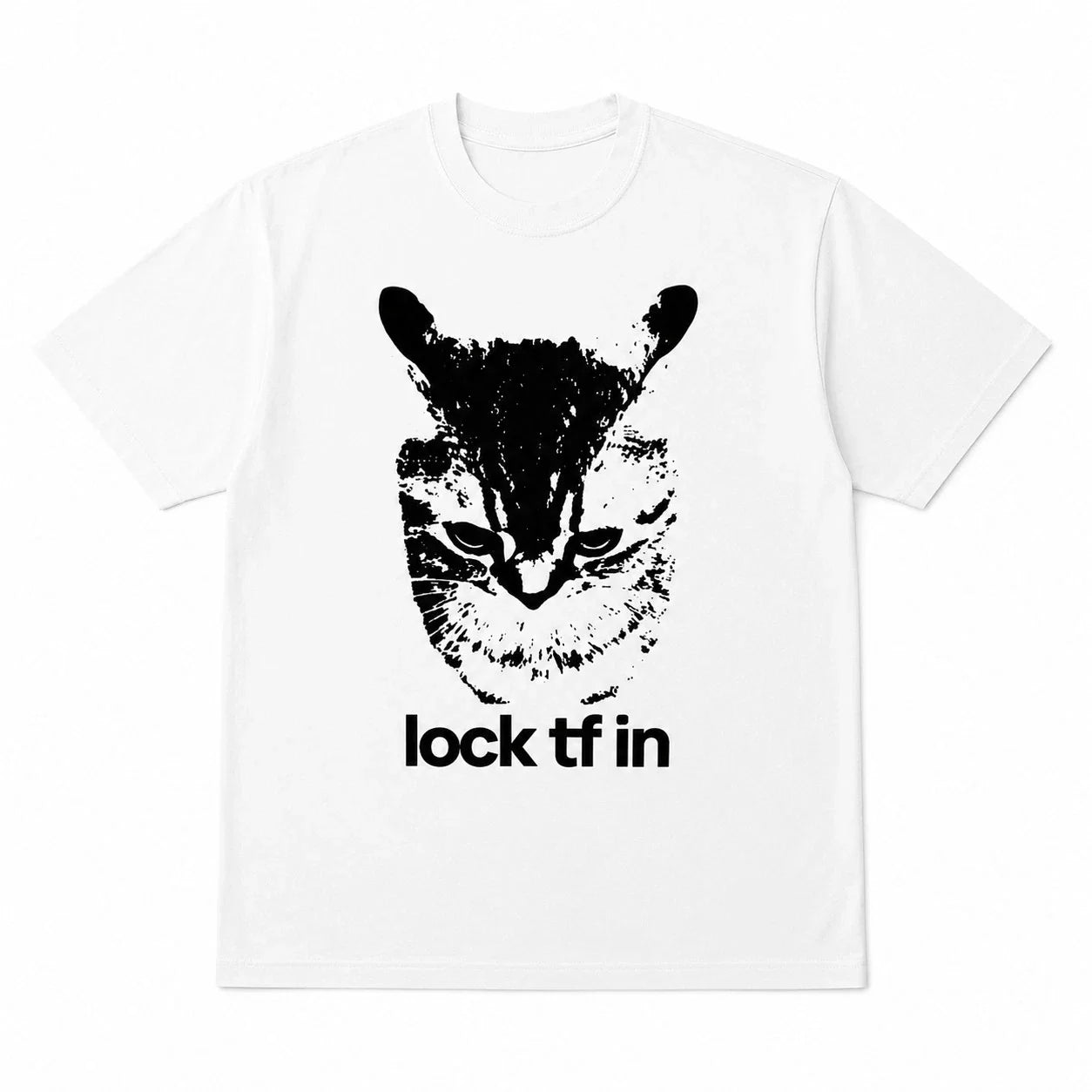 Lock Tf In T-Shirt Funny Cat Meme Graphic Tee Trendy Gen Z Slang Sarcastic Top Unisex T-shirt, Sweatshirt, Hoodie, Long Sleeve Tee - T-Shirt, Sweatshirt, Hoodie