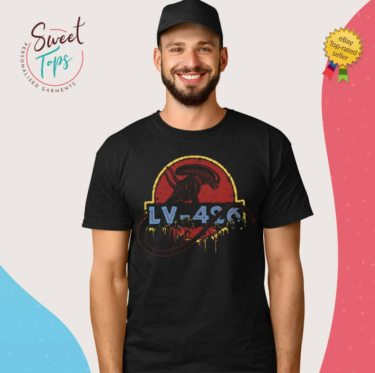 ALIEN LV-426 MALE ADULTS BLACK SHORT SLEEVE T SHIRT | NOVELTY | GIFT Unisex T-shirt, Sweatshirt, Hoodie, Long Sleeve Tee - T-Shirt, Sweatshirt, Hoodie