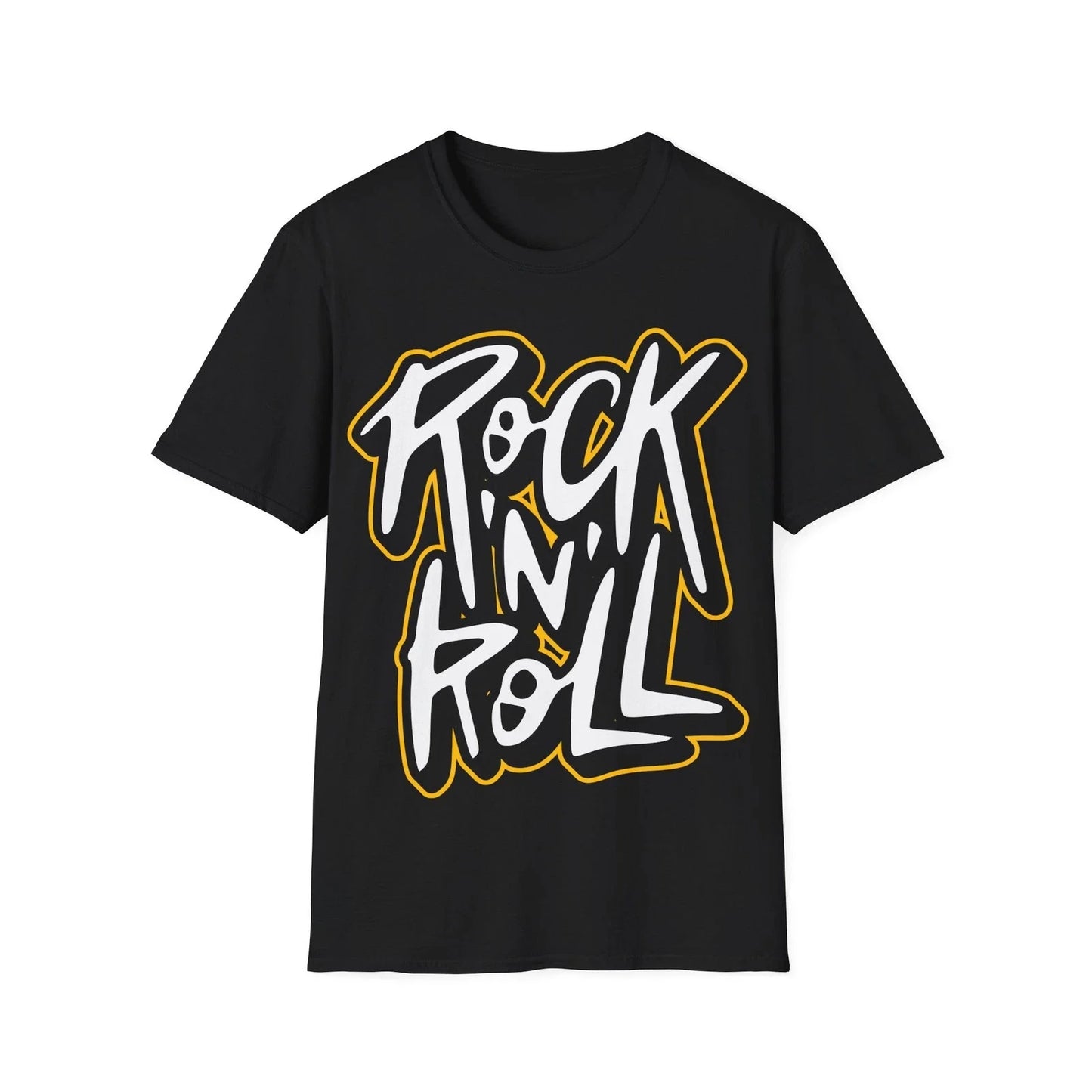 Rock'N'Roll T-Shirt, Graffiti Style Typography Tee, Classic Rock Regular Fit Top Unisex T-shirt, Sweatshirt, Hoodie, Long Sleeve Tee - T-Shirt, Sweatshirt, Hoodie